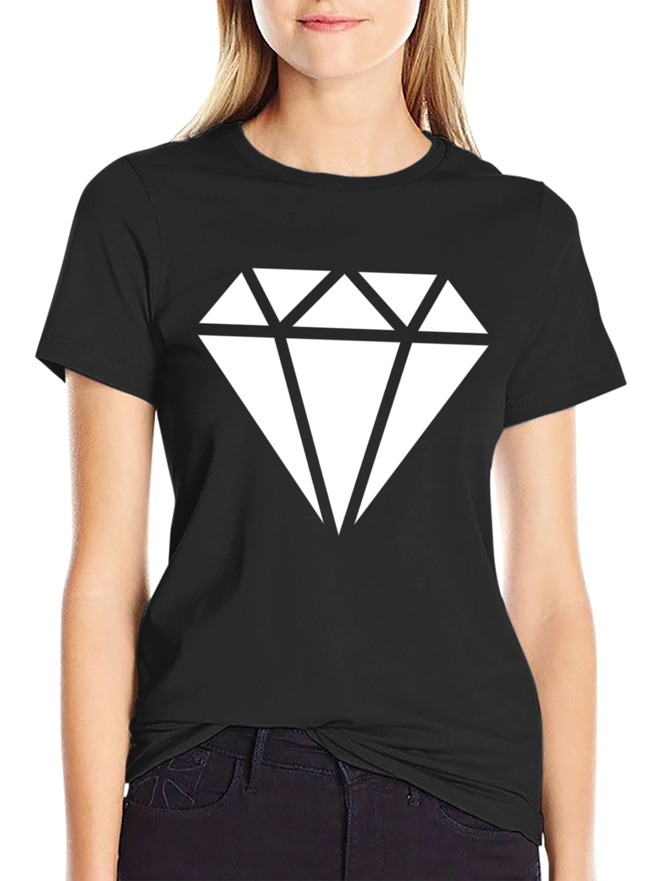 Diamond Graphic Black T-Shirt - Stylish Casual Wear