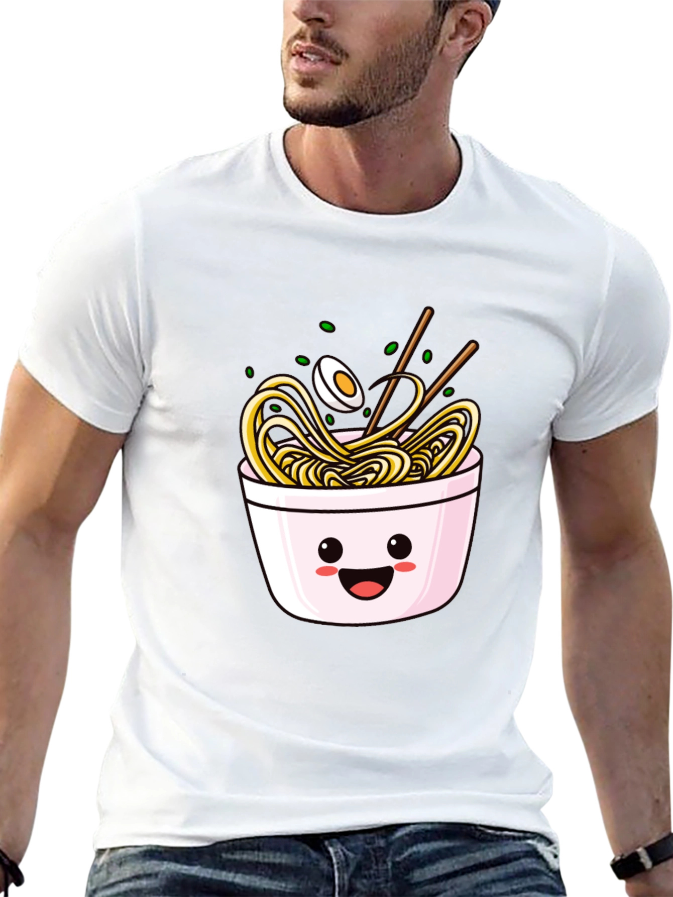 Ramen Bowl Graphic Tee - Cute Noodle Lover T-Shirt
