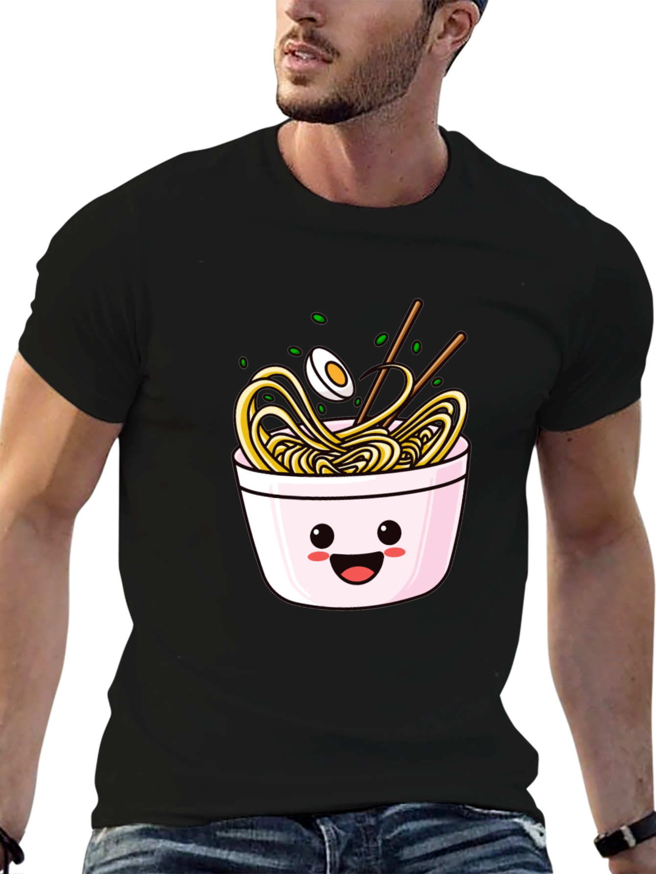 Ramen Bowl Graphic Tee - Cute Noodle Lover T-Shirt