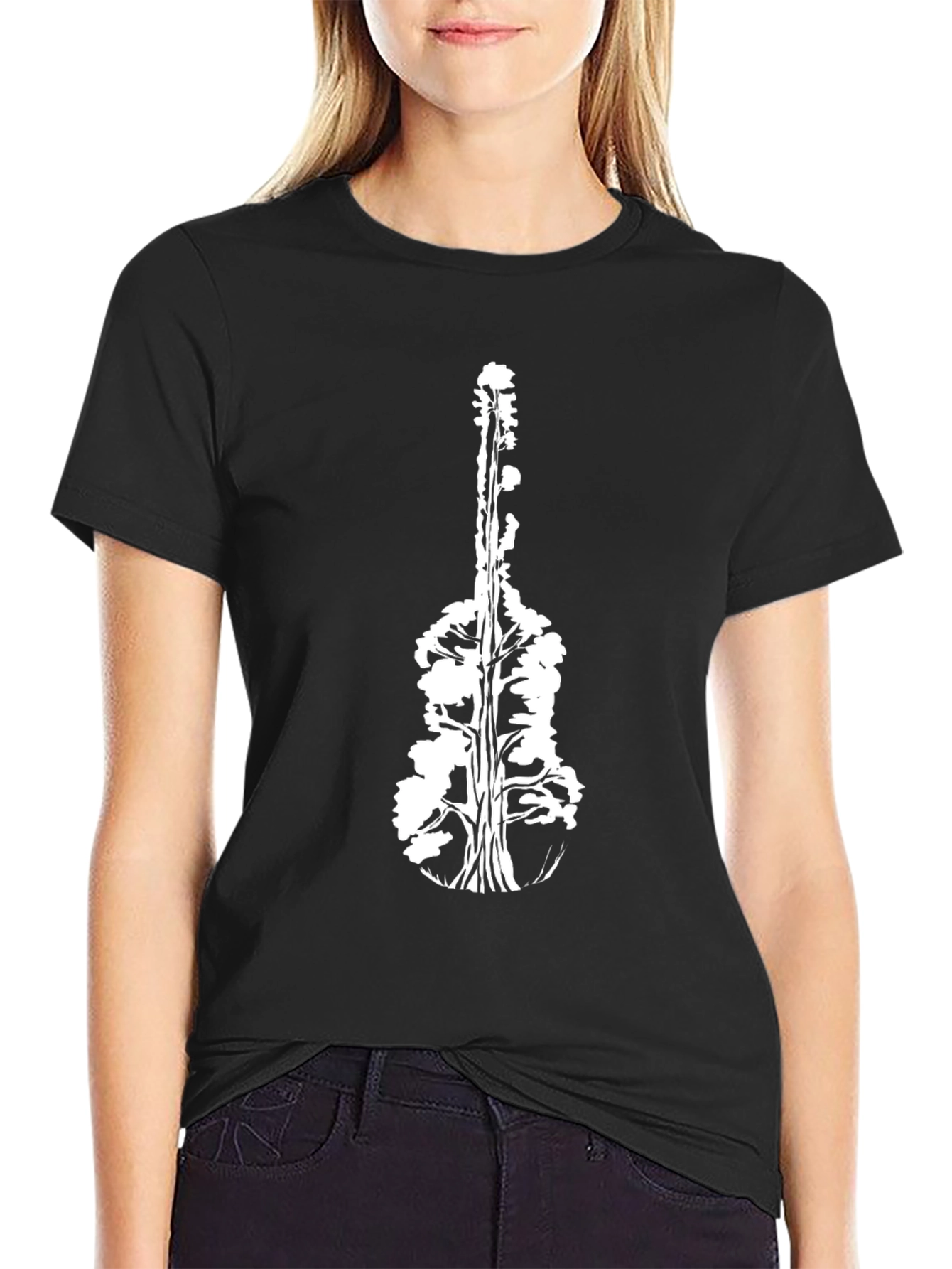 Guitar Tree Black T-Shirt - Nature Music Tee