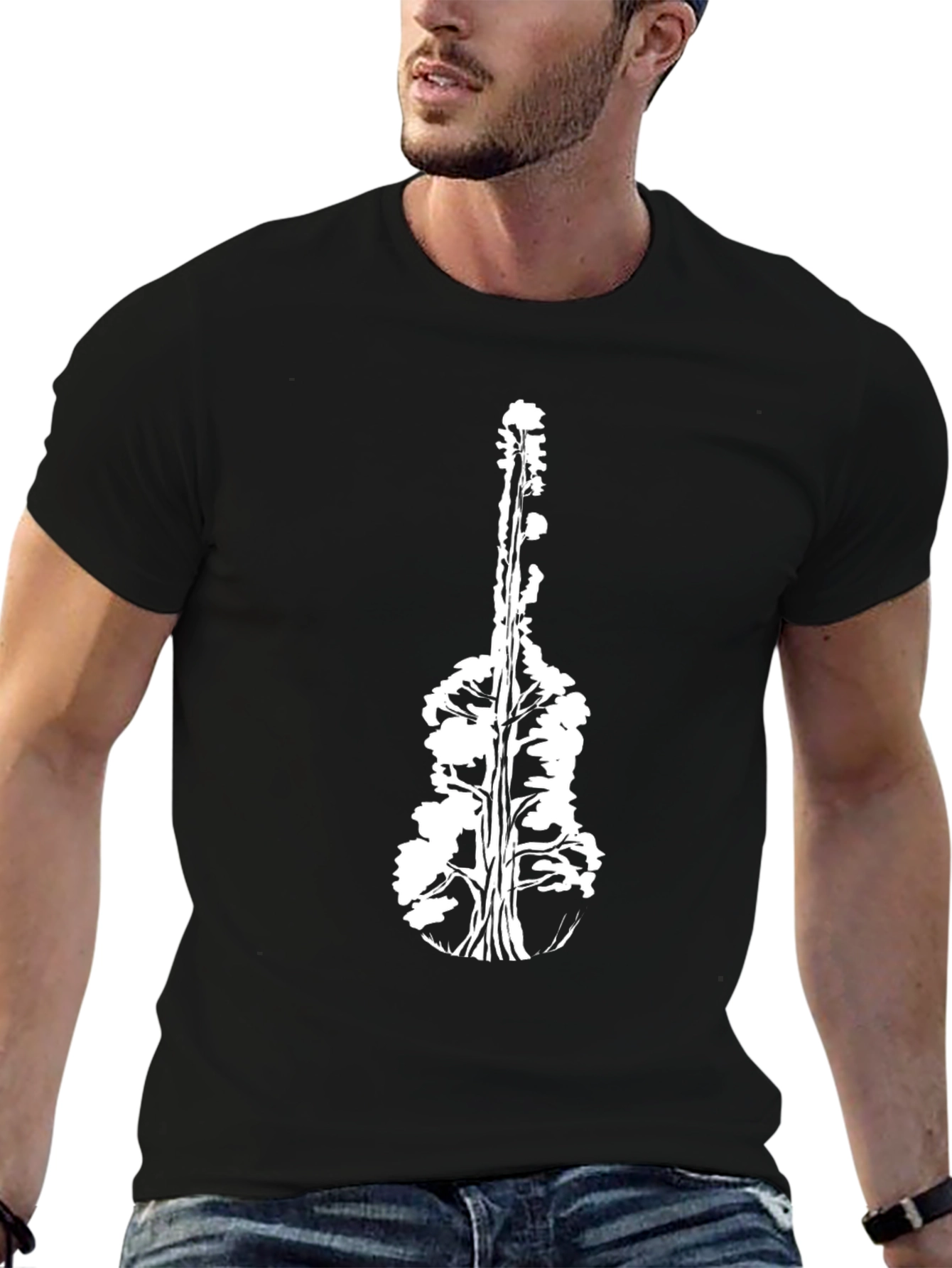 Guitar Tree Black T-Shirt - Nature Music Tee