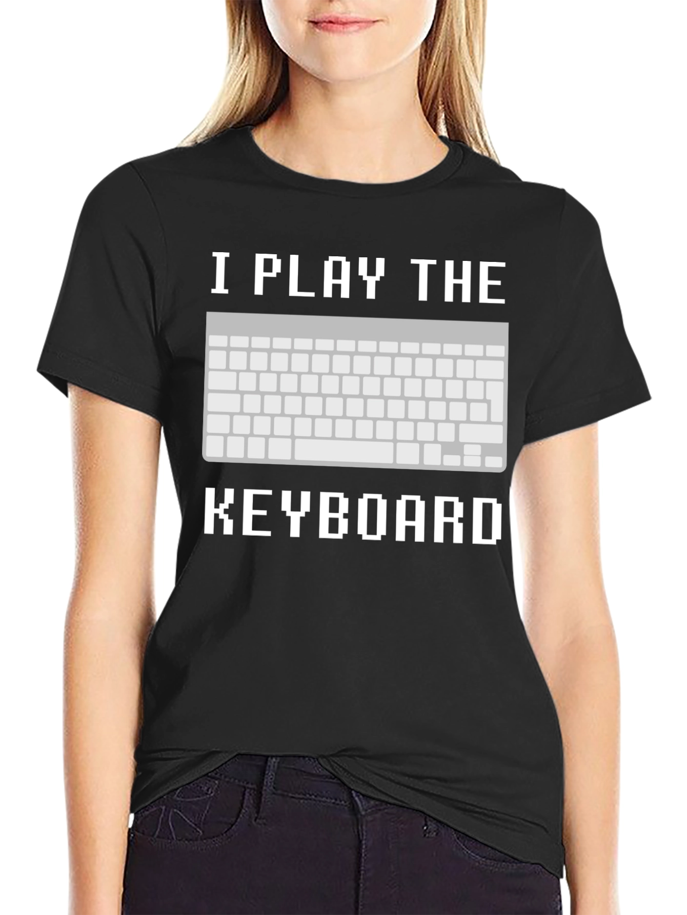 I Play the Keyboard T-Shirt - Pixelated Design