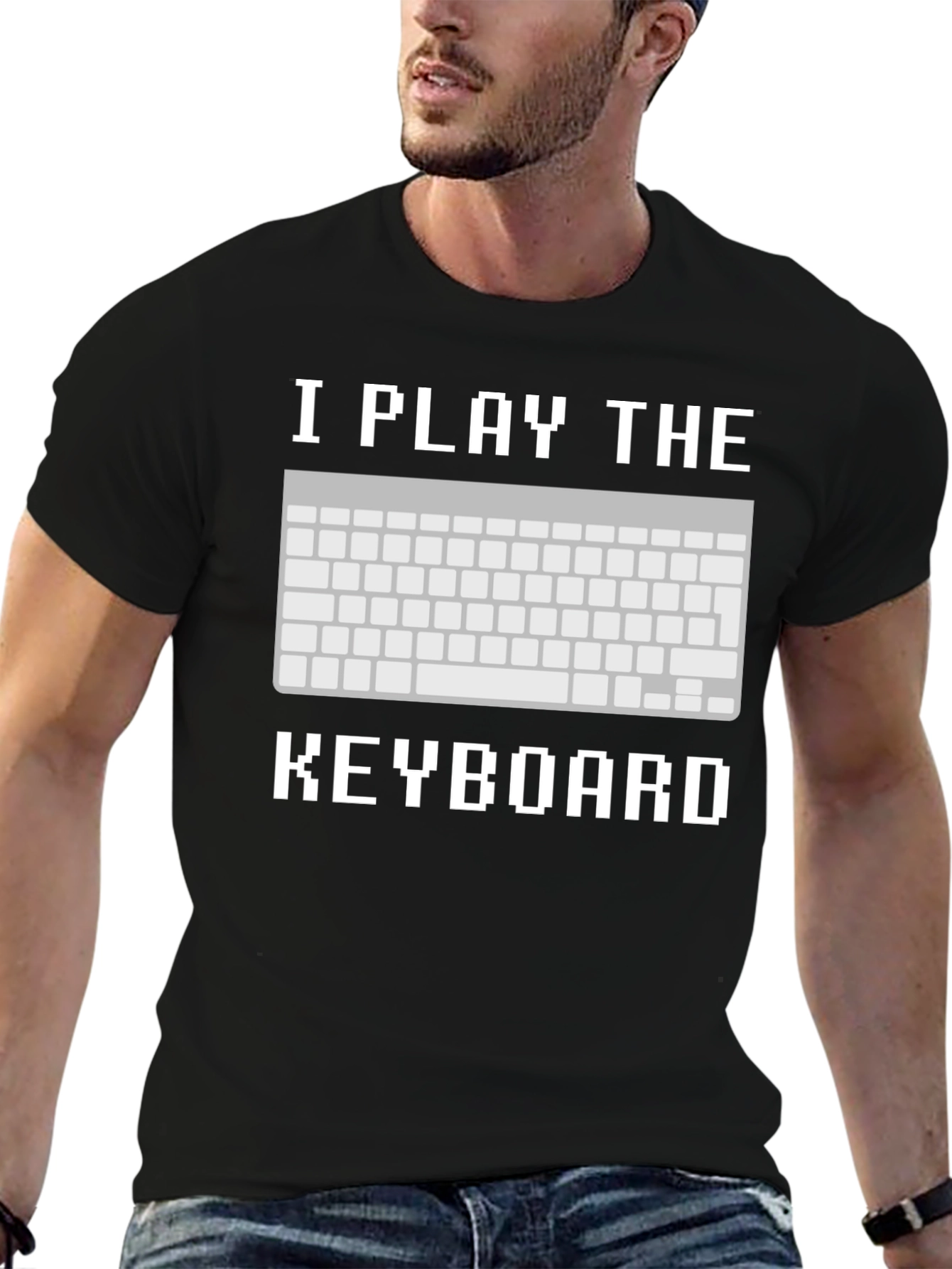 I Play the Keyboard T-Shirt - Pixelated Design