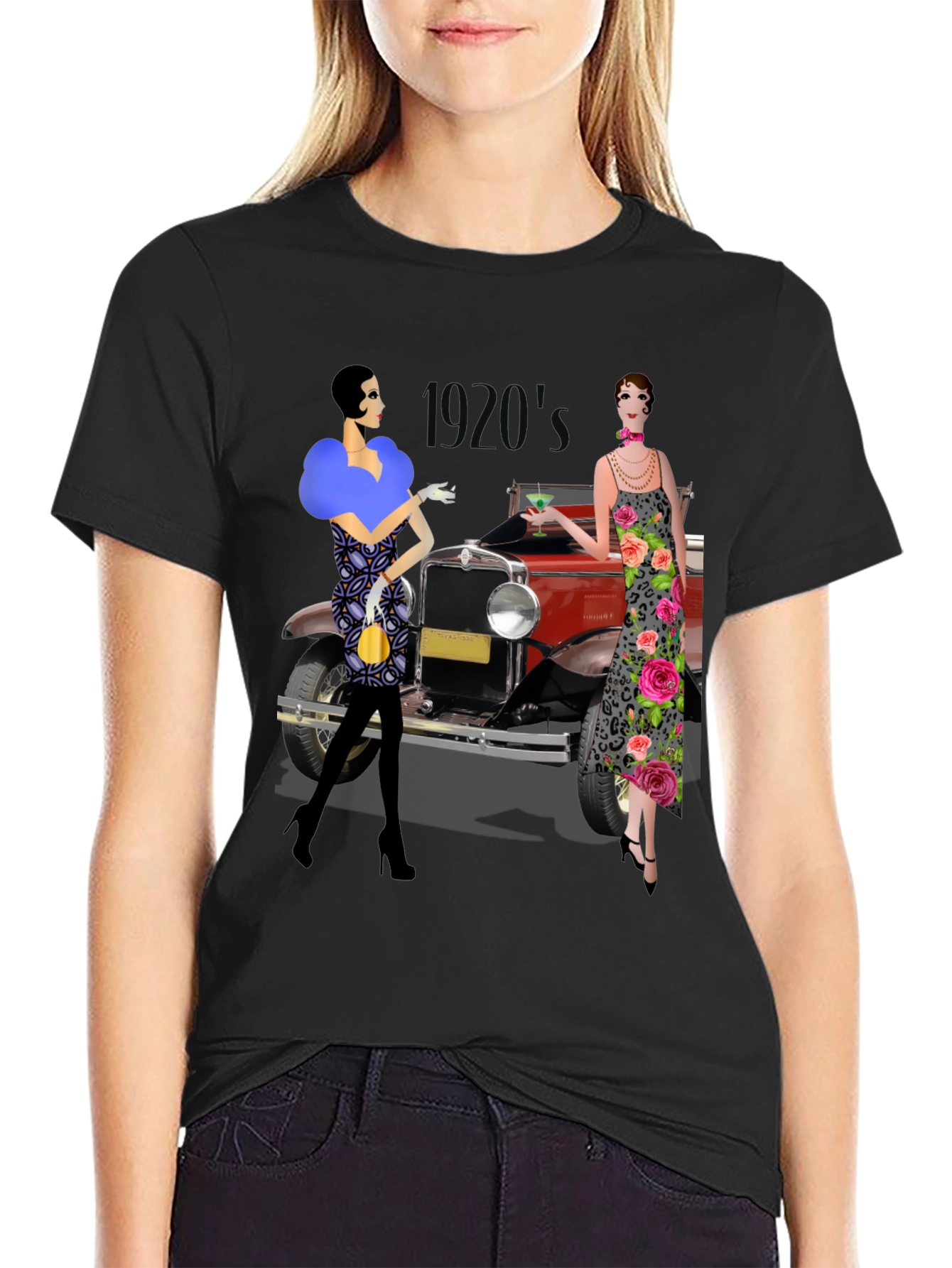 1920s Flapper Style Graphic Tee