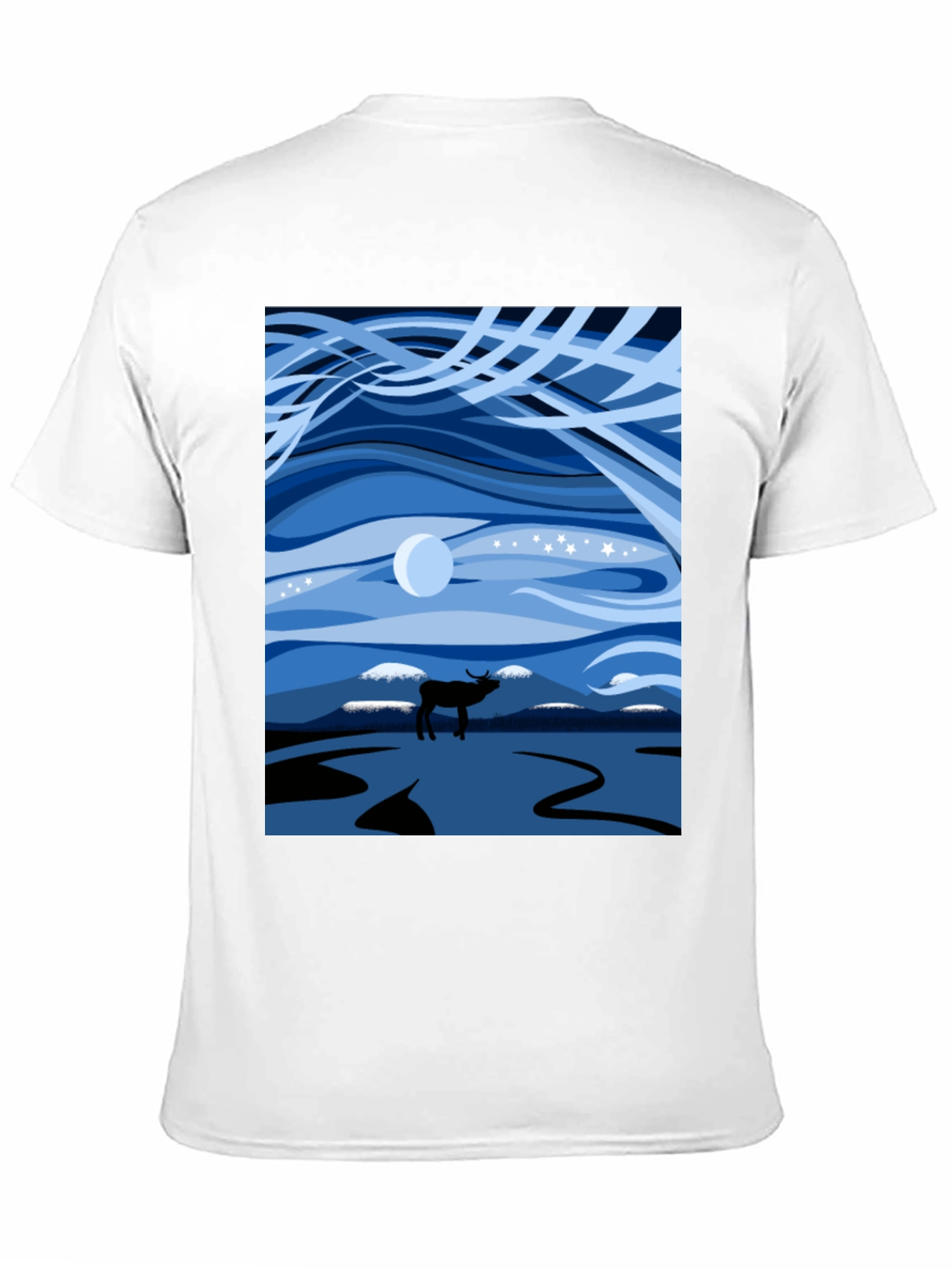 Night Sky Elk Graphic Tee - Stylish Unisex Design