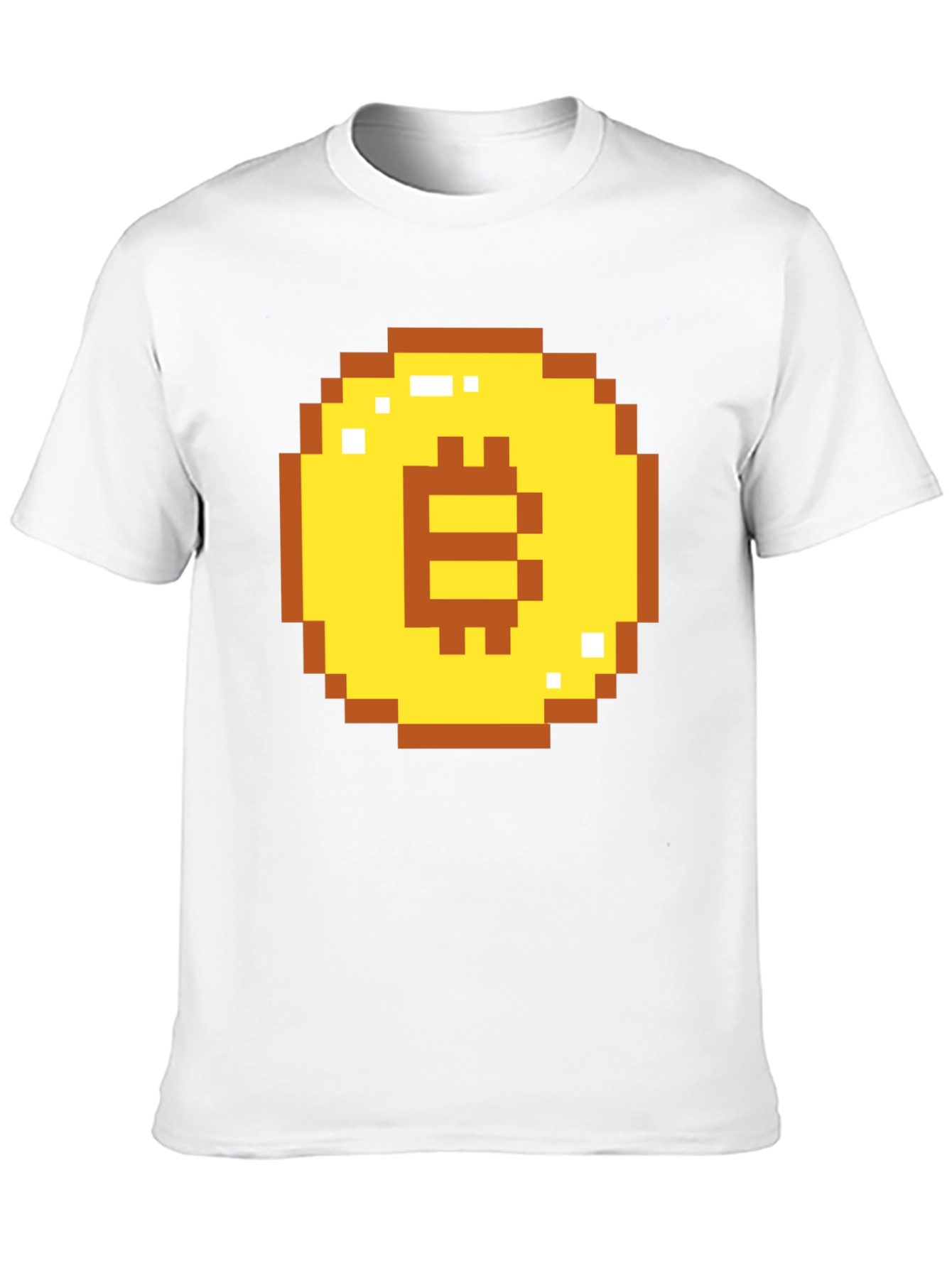 Pixel Bitcoin Graphic Tee - Crypto Currency Shirt