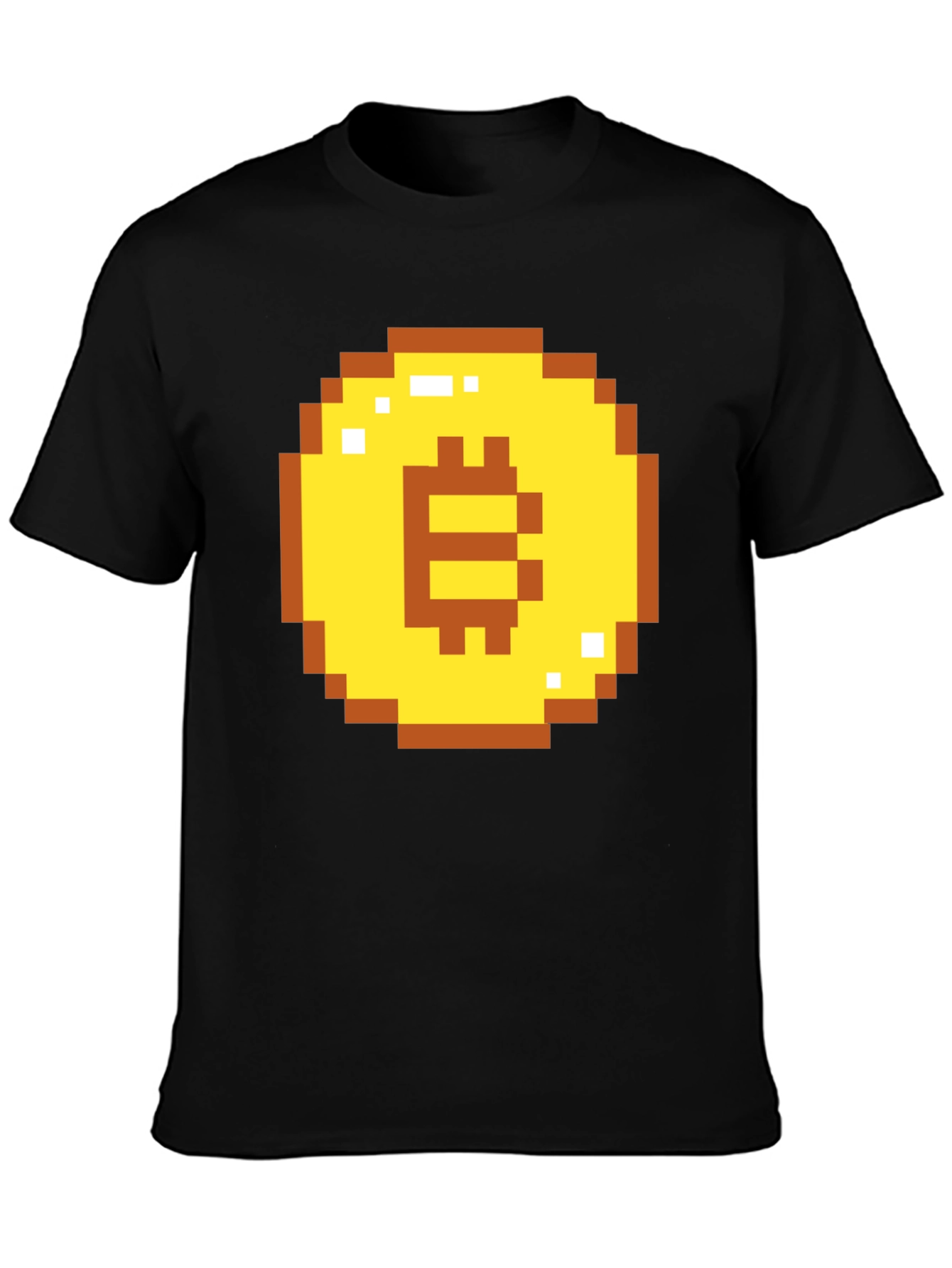 Pixel Bitcoin Graphic Tee - Crypto Currency Shirt