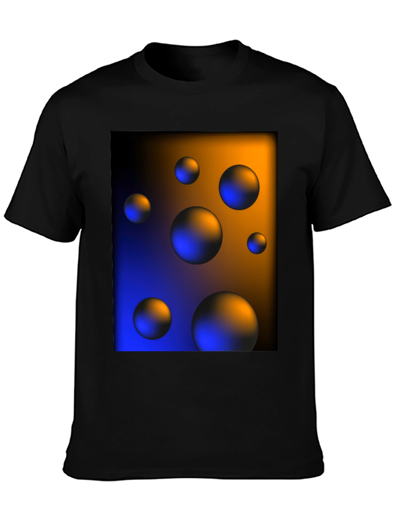 Abstract Sphere Print Black T-Shirt