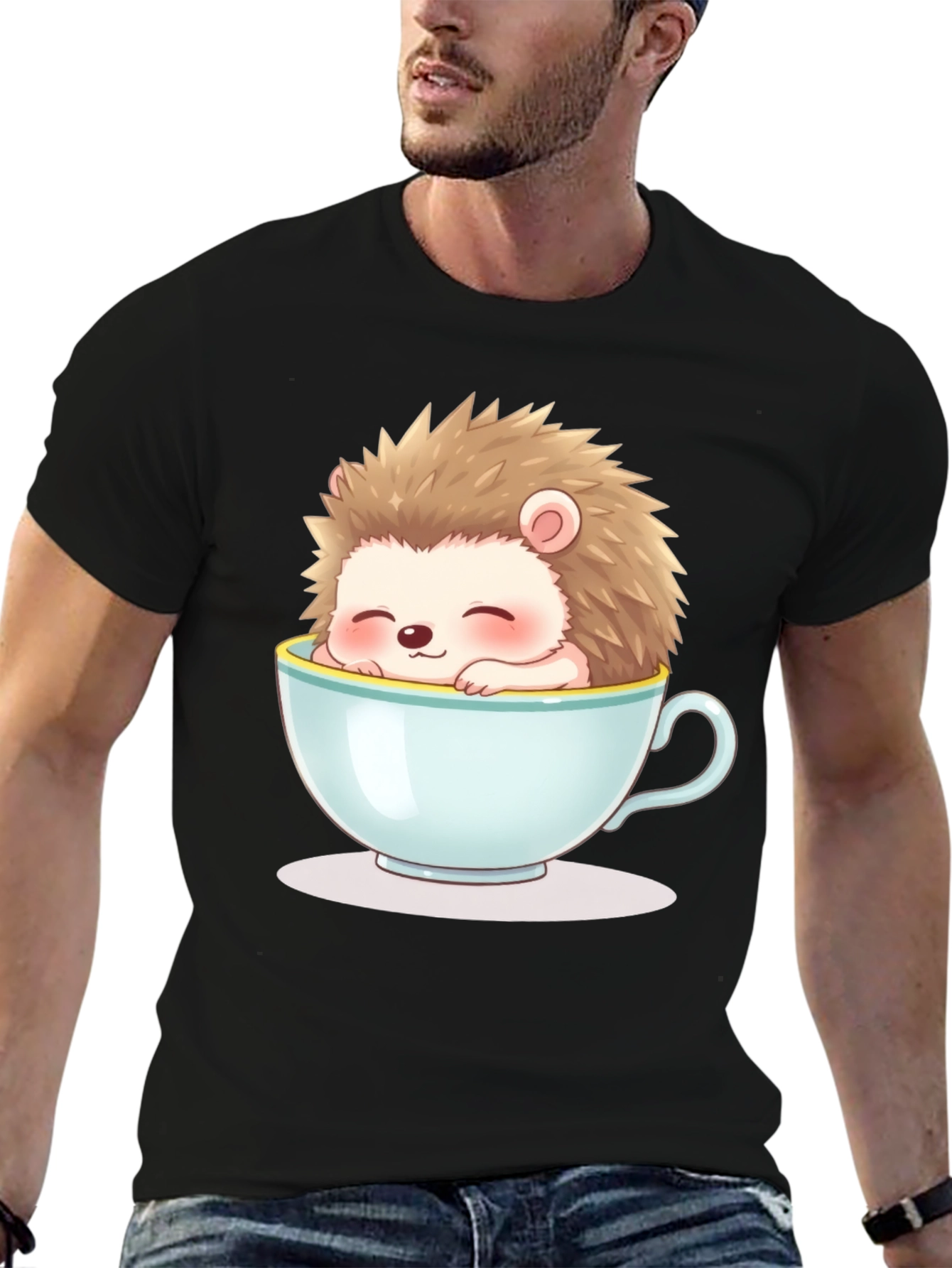 Cute Hedgehog in Teacup Graphic Tee - Unisex