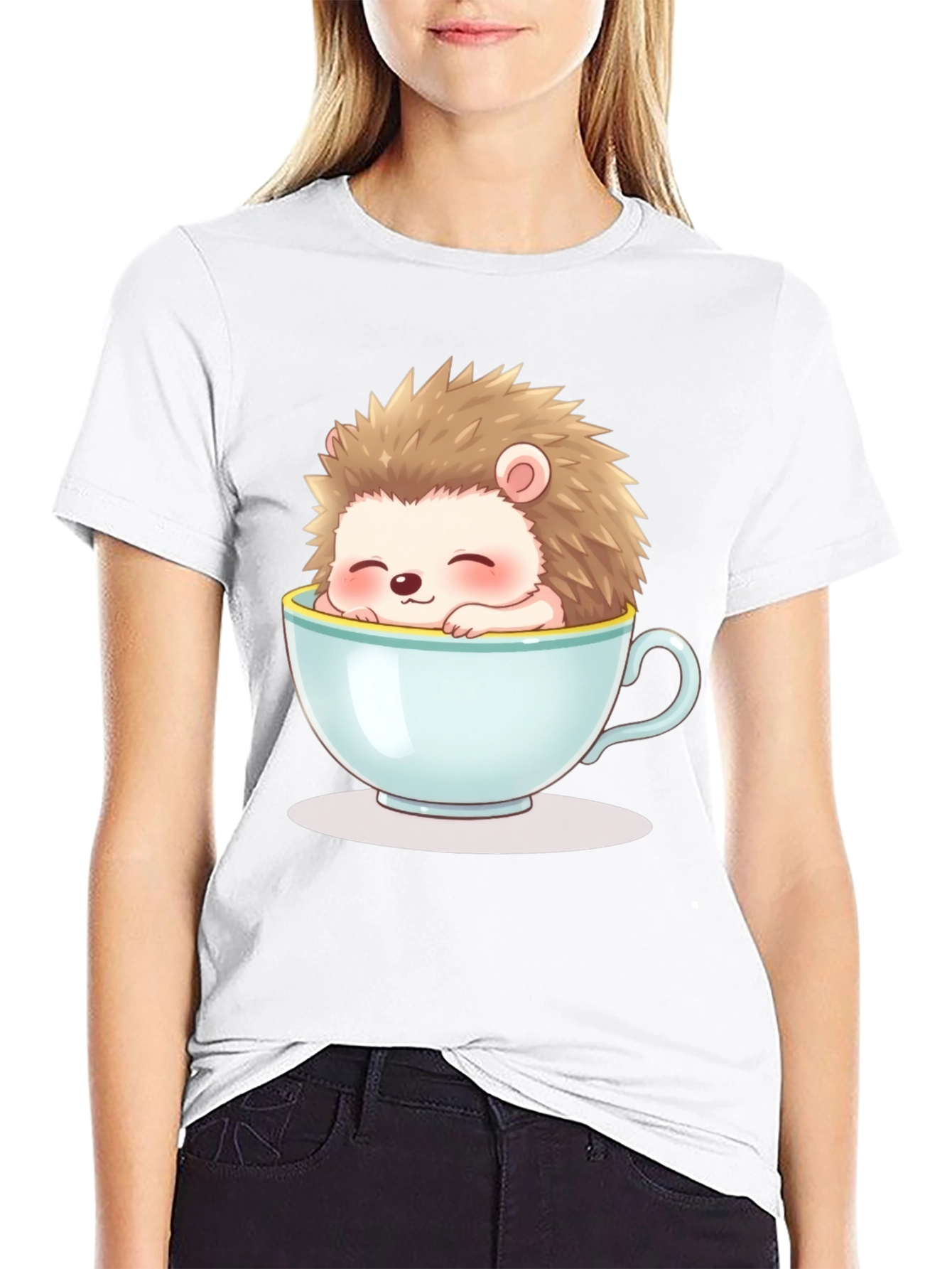 Cute Hedgehog in Teacup Graphic Tee - Unisex