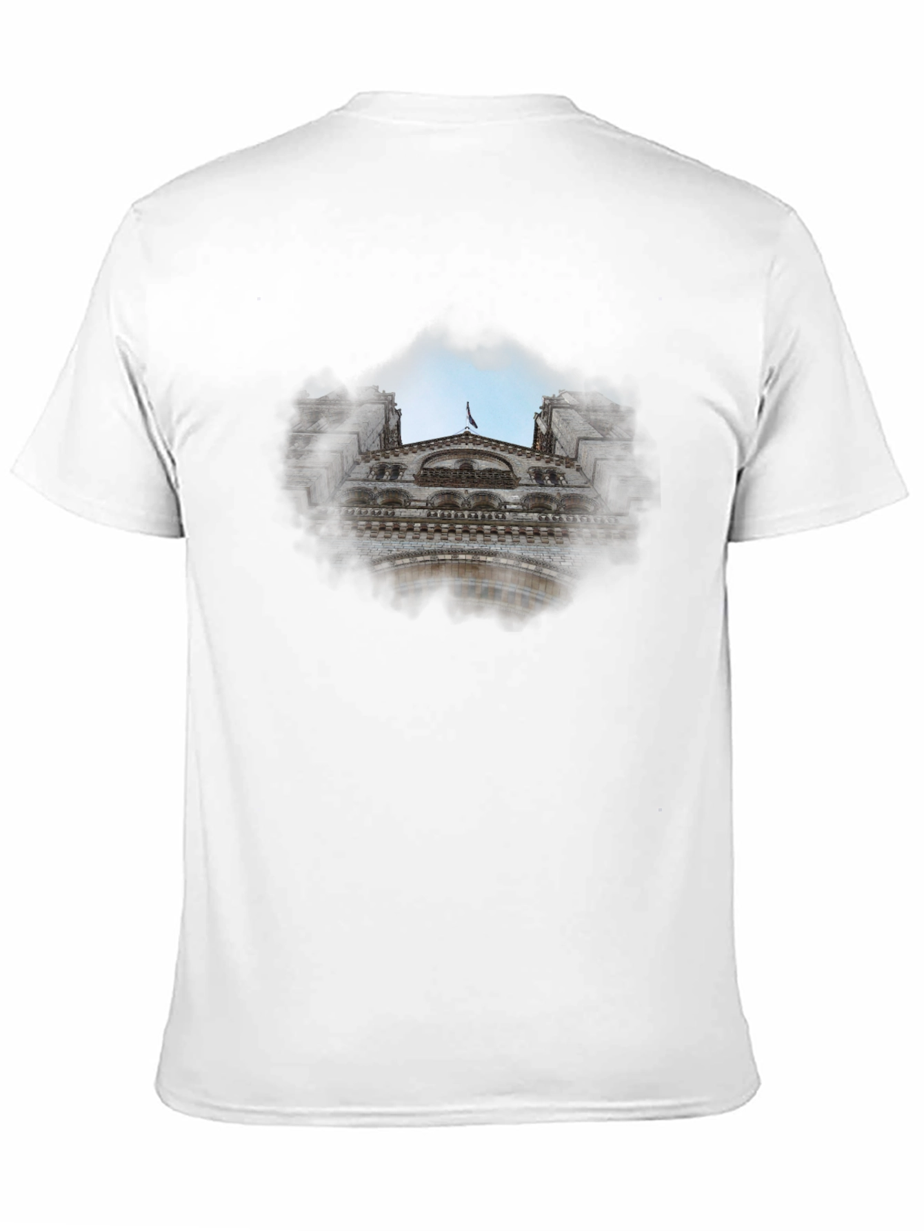 Black Tee with Cityscape Graphic