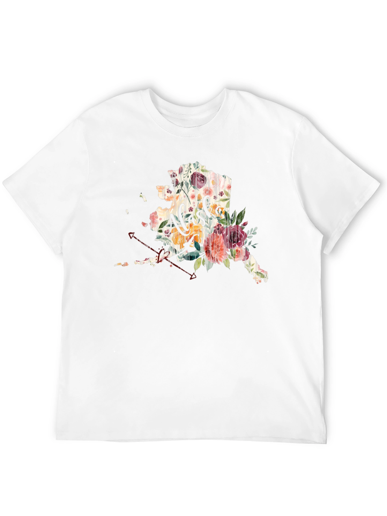 Floral Alaska Graphic Tee - Unisex Black T-Shirt