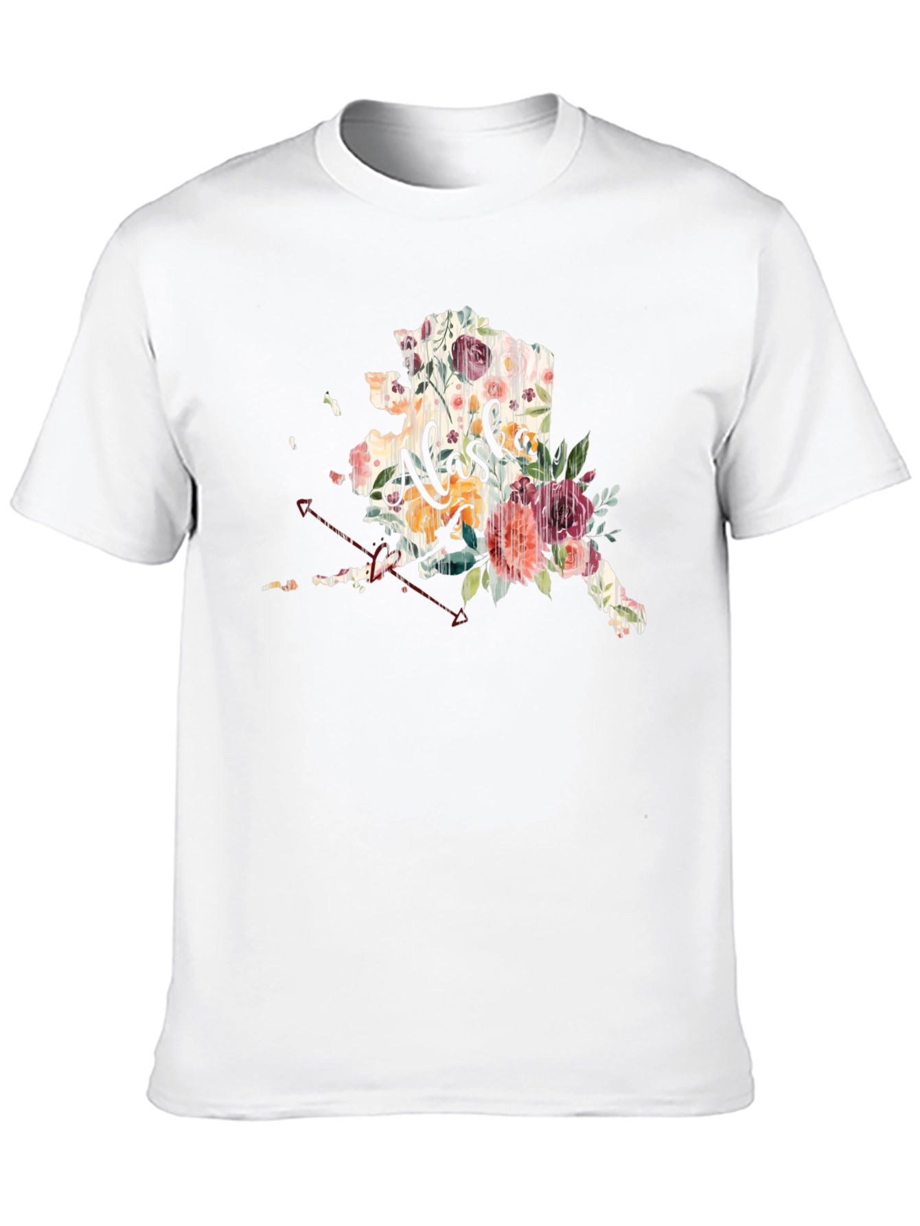 Floral Alaska Graphic Tee - Unisex Black T-Shirt