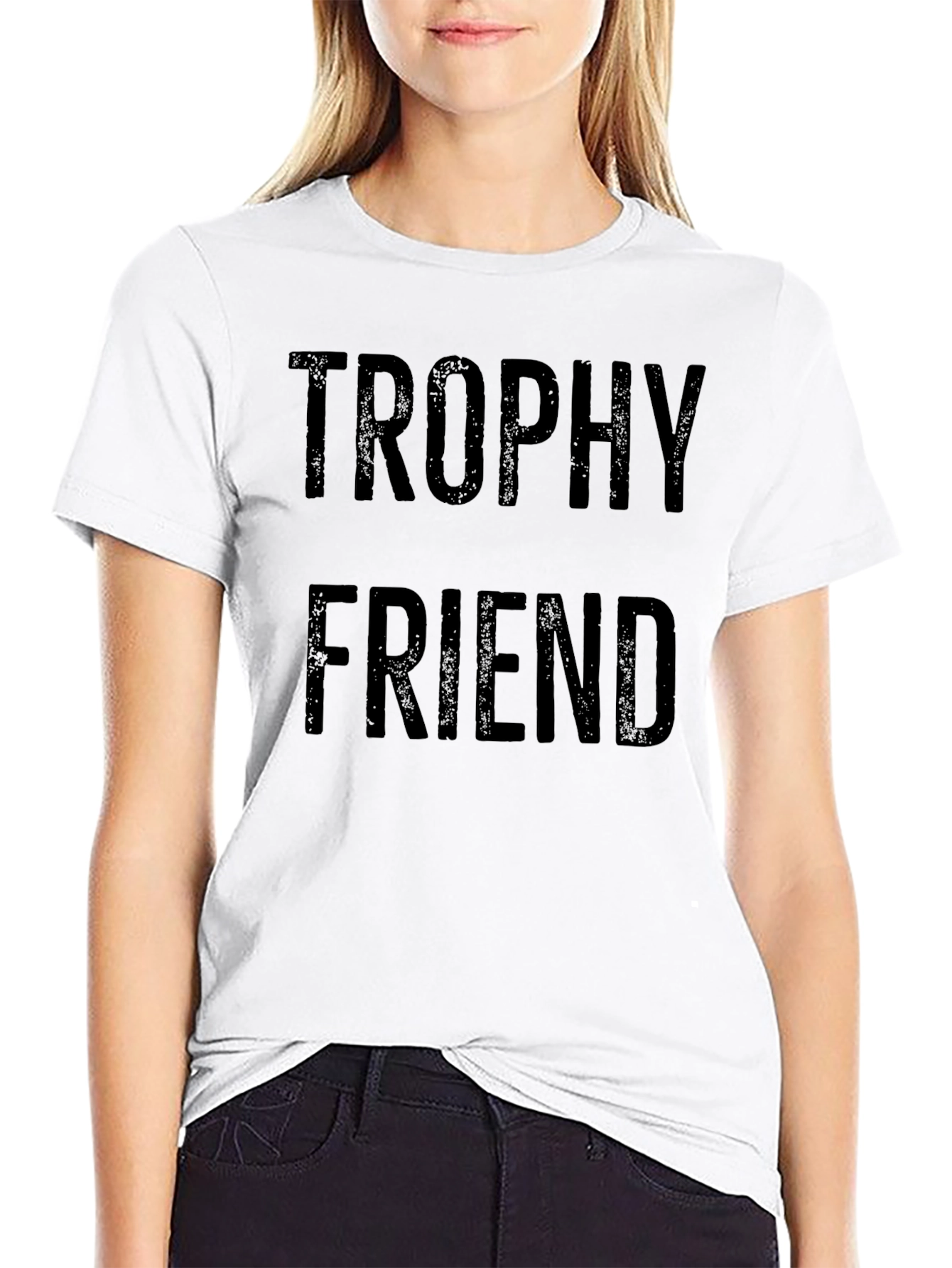 Trophy Friend Graphic Tee - Black Casual T-Shirt