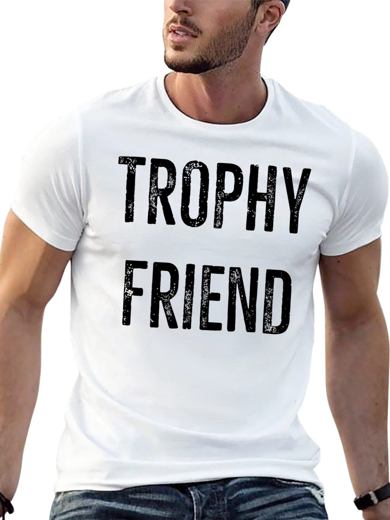 Trophy Friend Graphic Tee - Black Casual T-Shirt