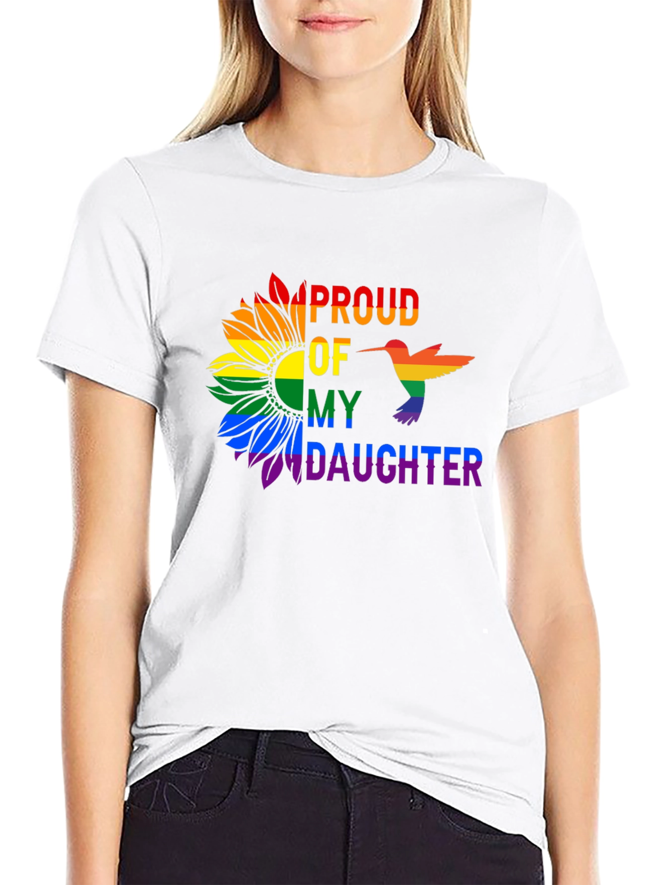 Proud Daughter Rainbow Sunflower T-Shirt