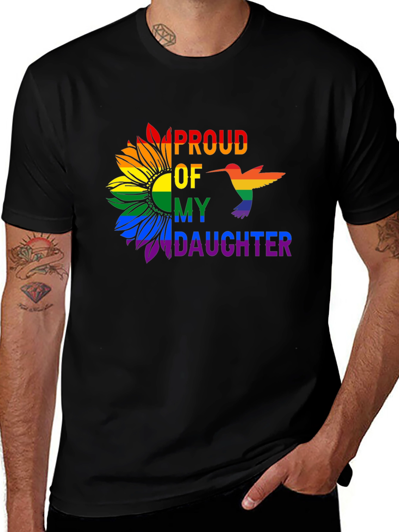 Proud Daughter Rainbow Sunflower T-Shirt