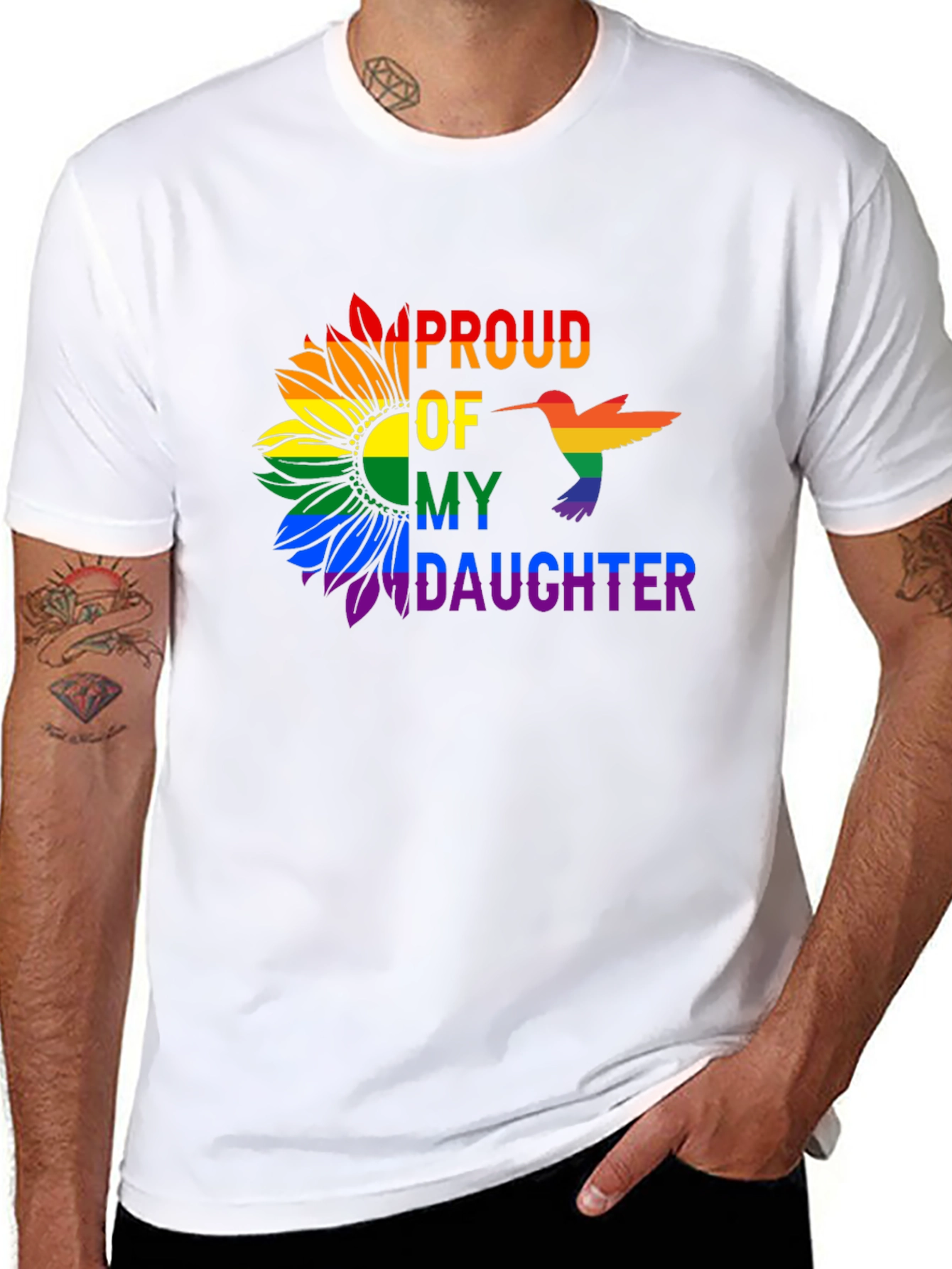 Proud Daughter Rainbow Sunflower T-Shirt