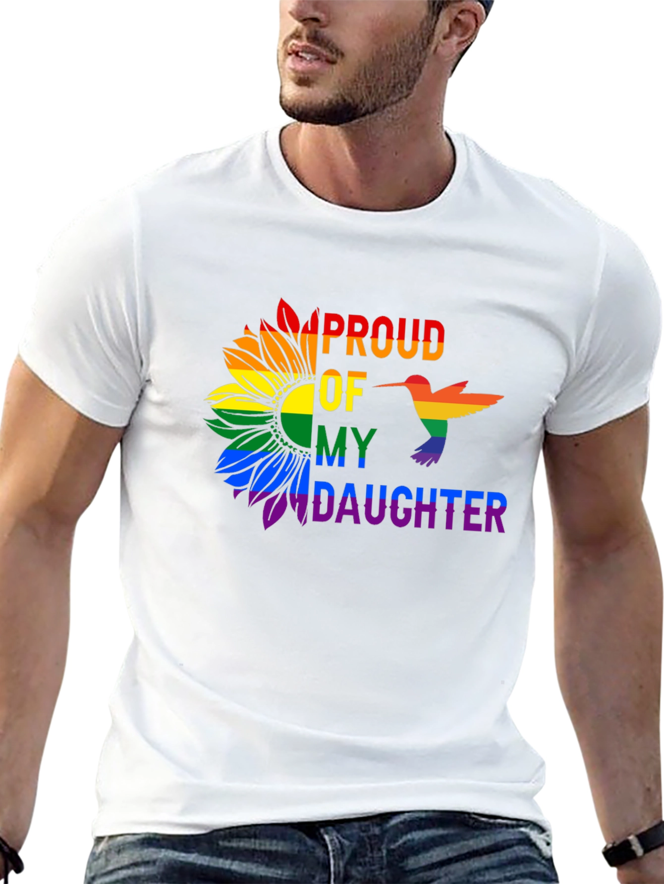 Proud Daughter Rainbow Sunflower T-Shirt