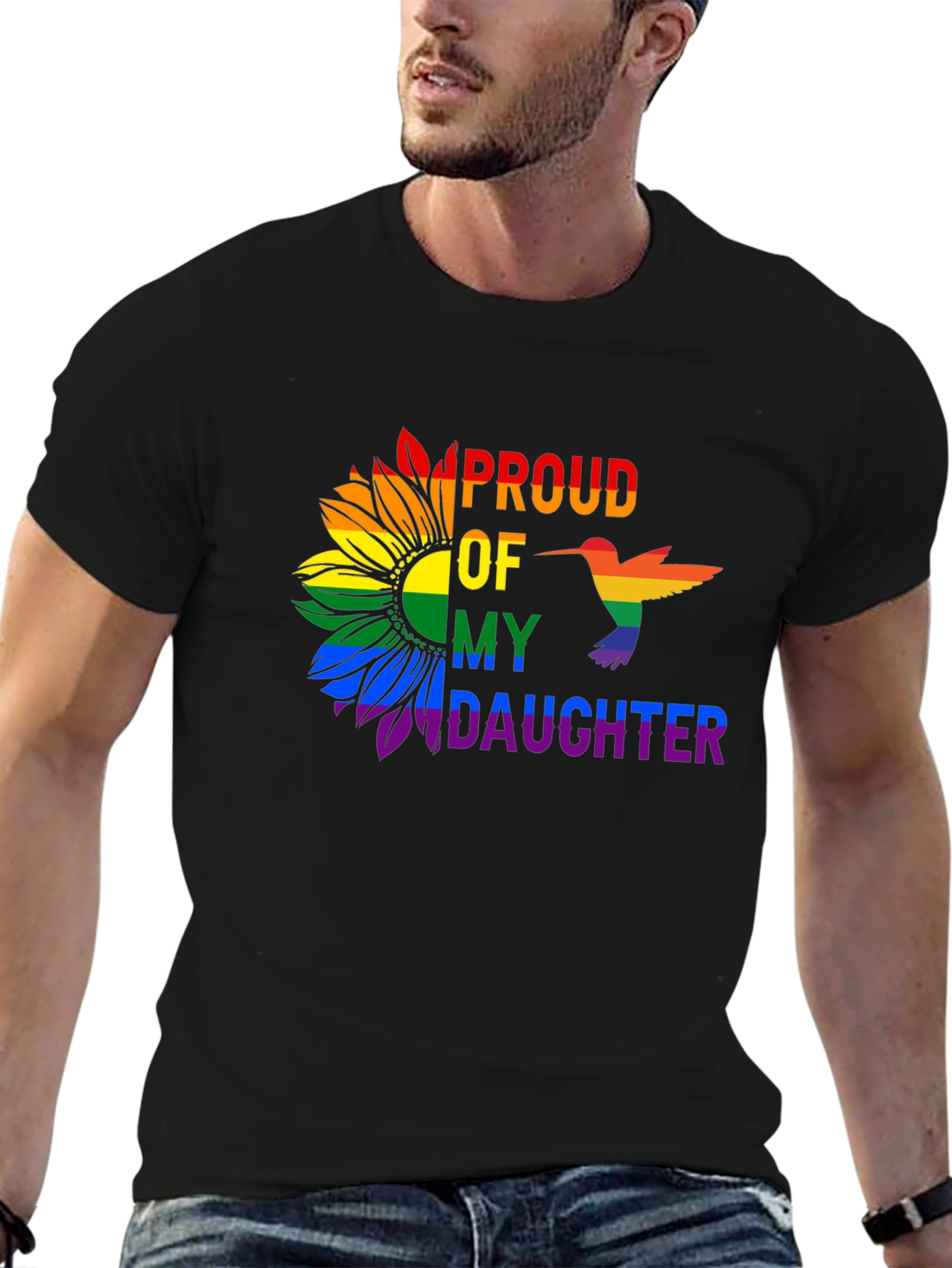 Proud Daughter Rainbow Sunflower T-Shirt