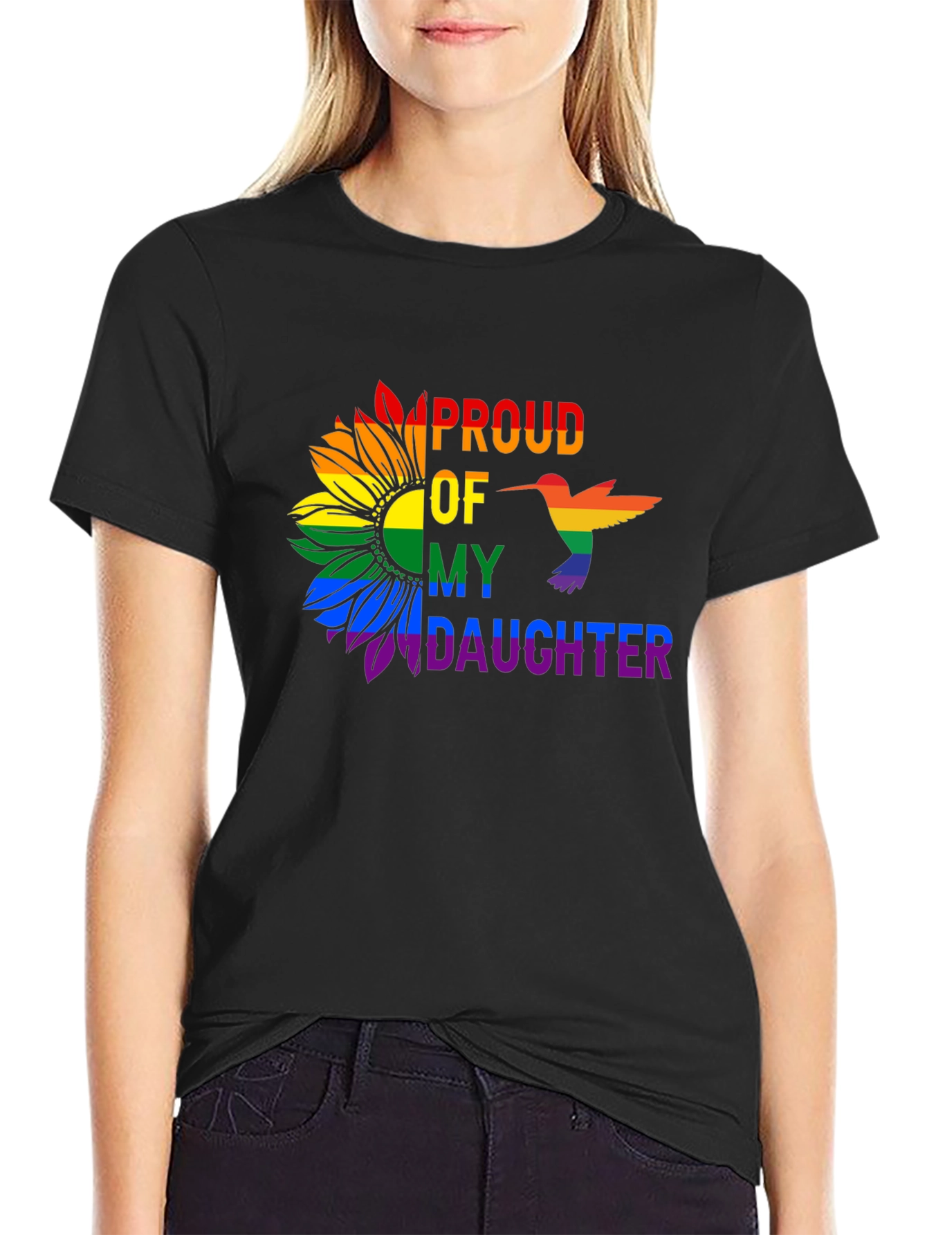 Proud Daughter Rainbow Sunflower T-Shirt