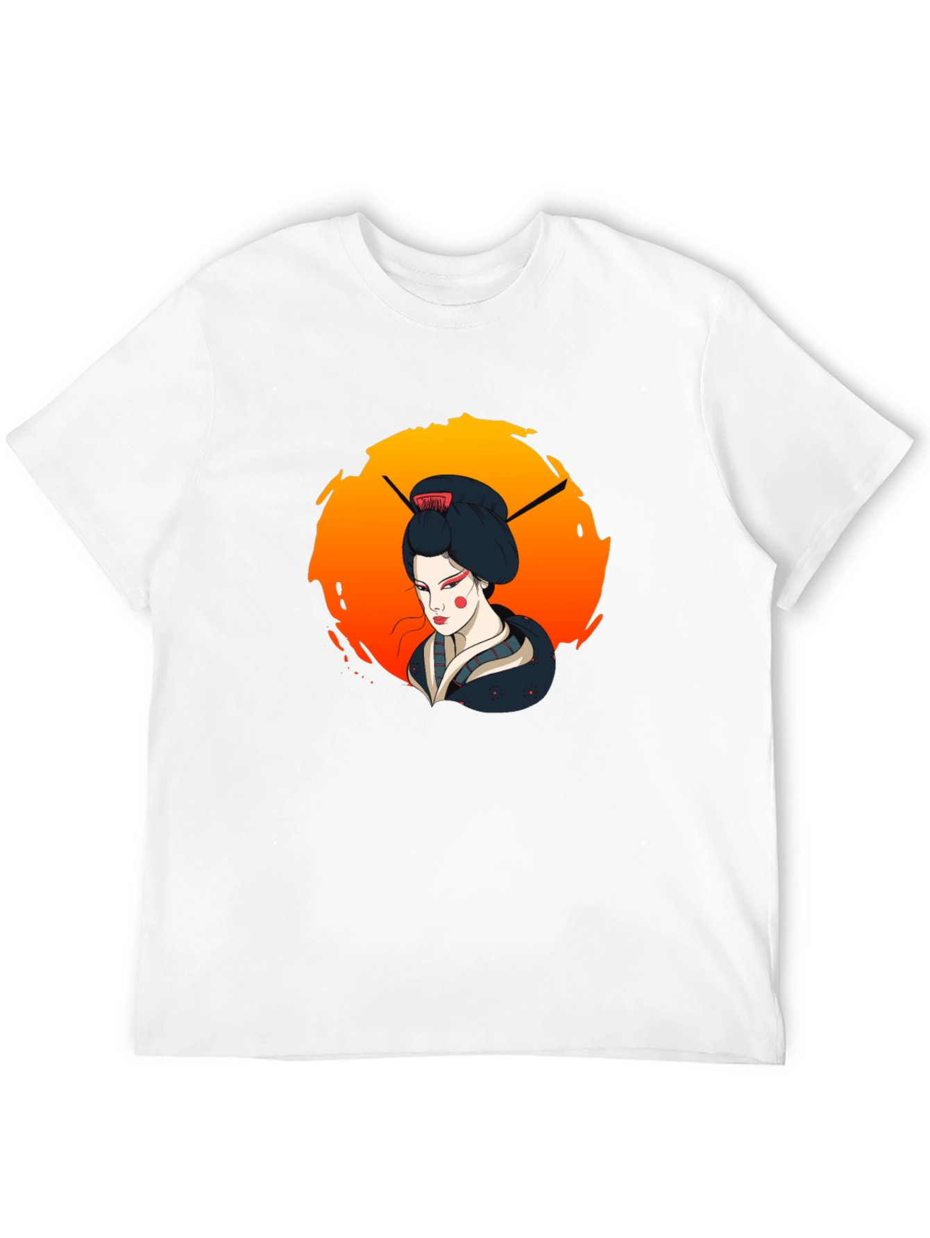 Geisha Graphic Tee - Stylish Unisex Black T-Shirt