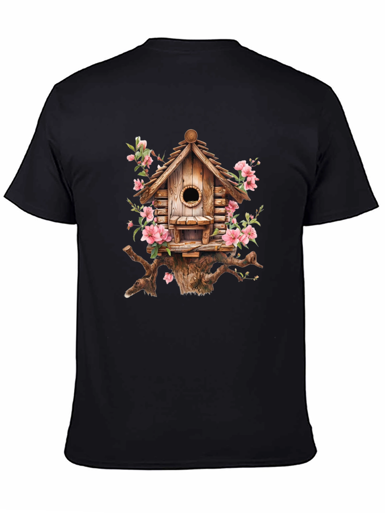 Floral Birdhouse Graphic Tee - Nature Lovers Shirt