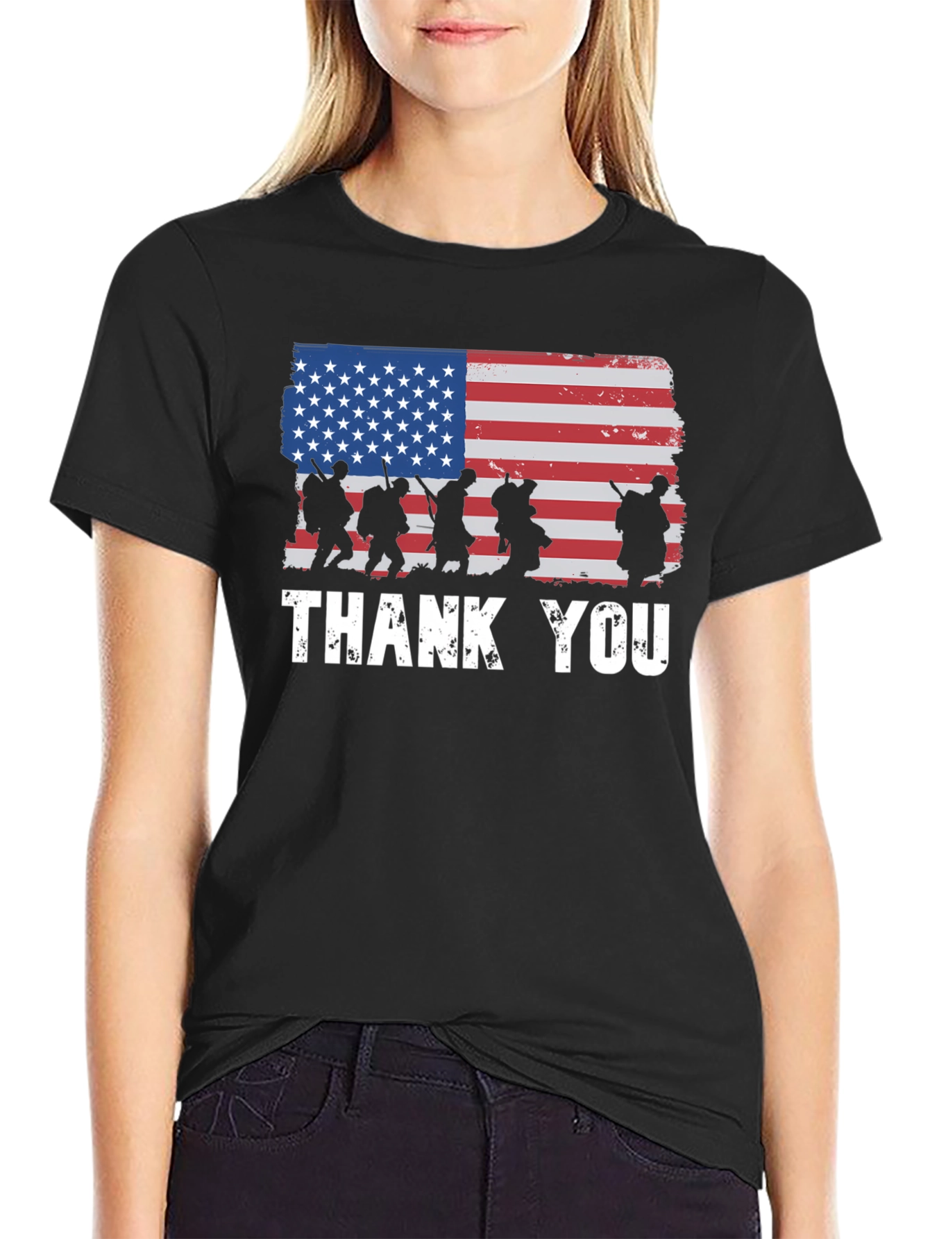 American Flag Thank You Military T-Shirt