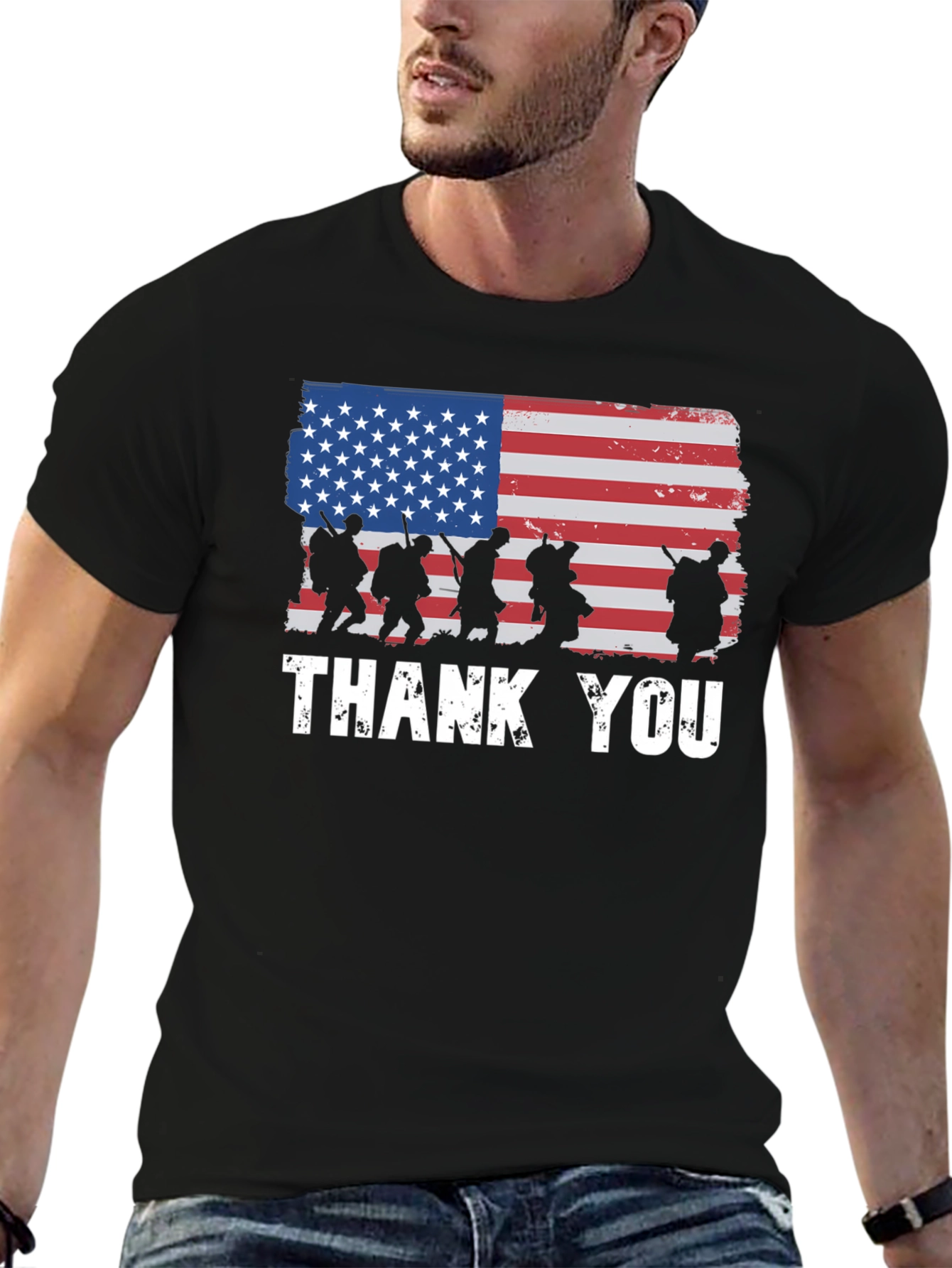 American Flag Thank You Military T-Shirt
