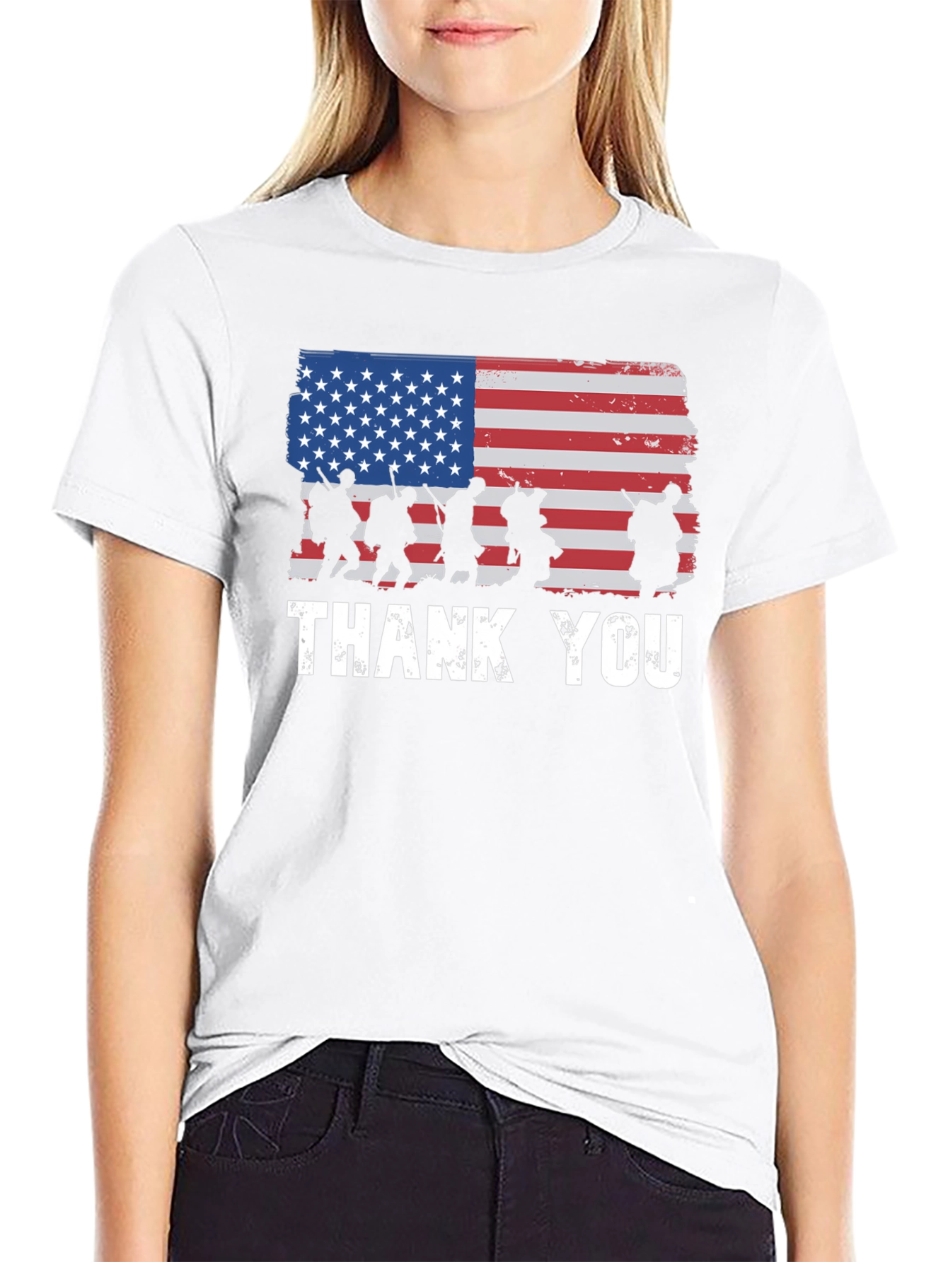 American Flag Thank You Military T-Shirt