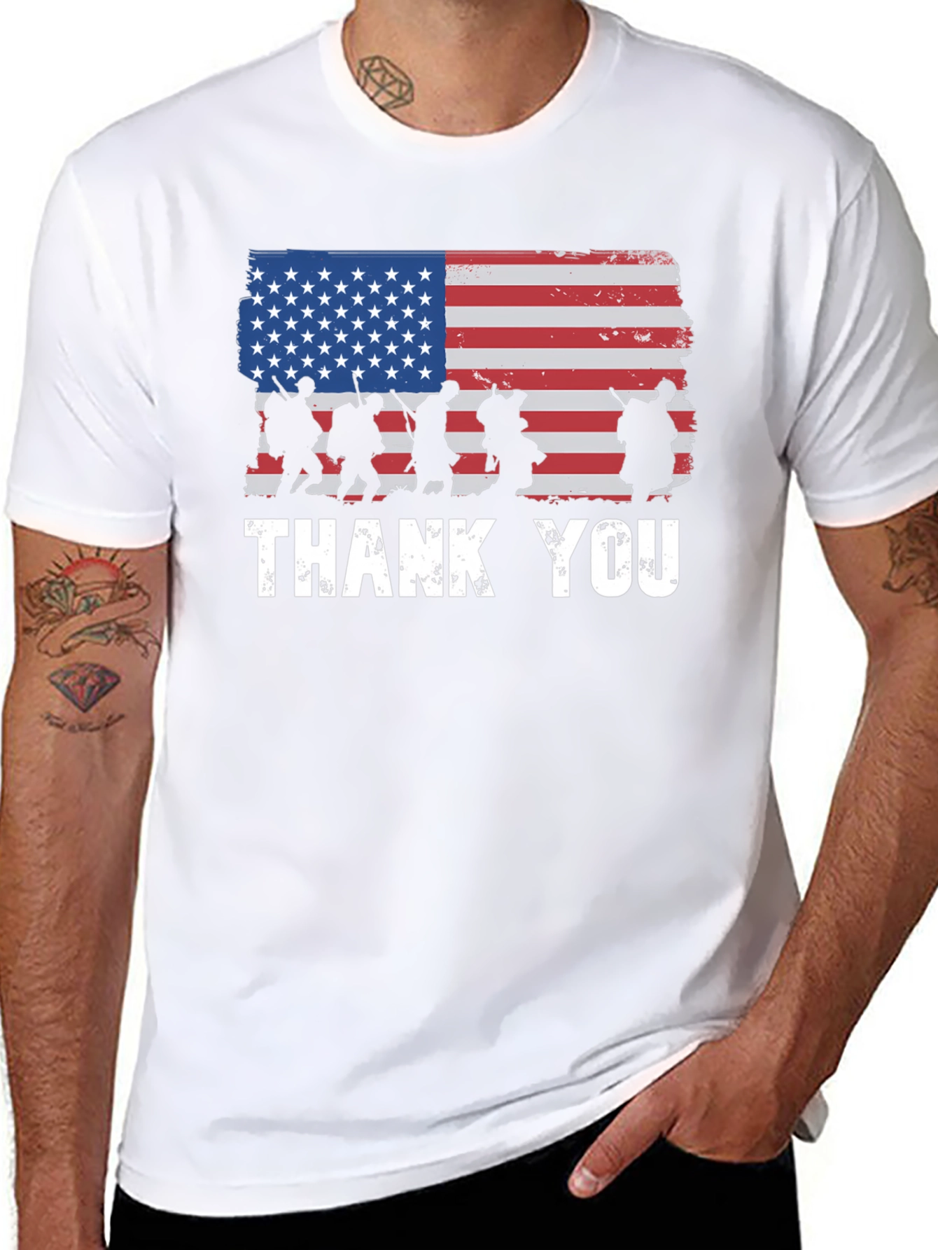 American Flag Thank You Military T-Shirt