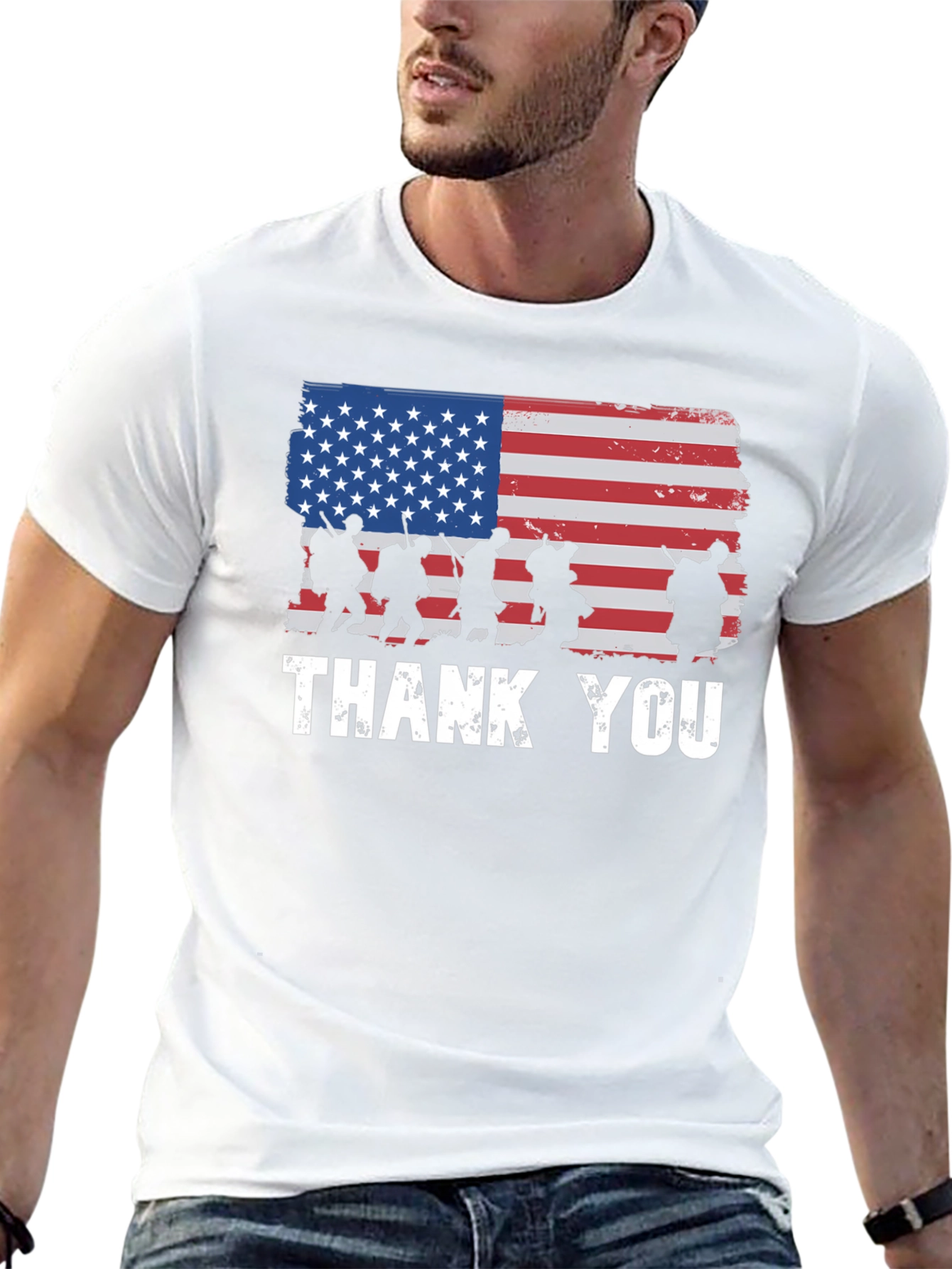 American Flag Thank You Military T-Shirt