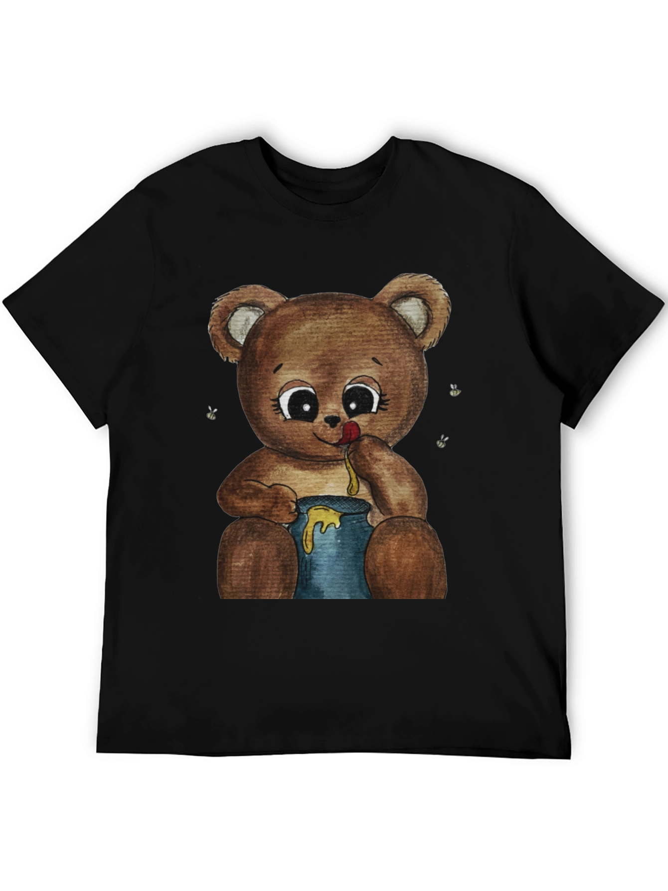 Cute Teddy Bear Honey Pot Graphic T-Shirt