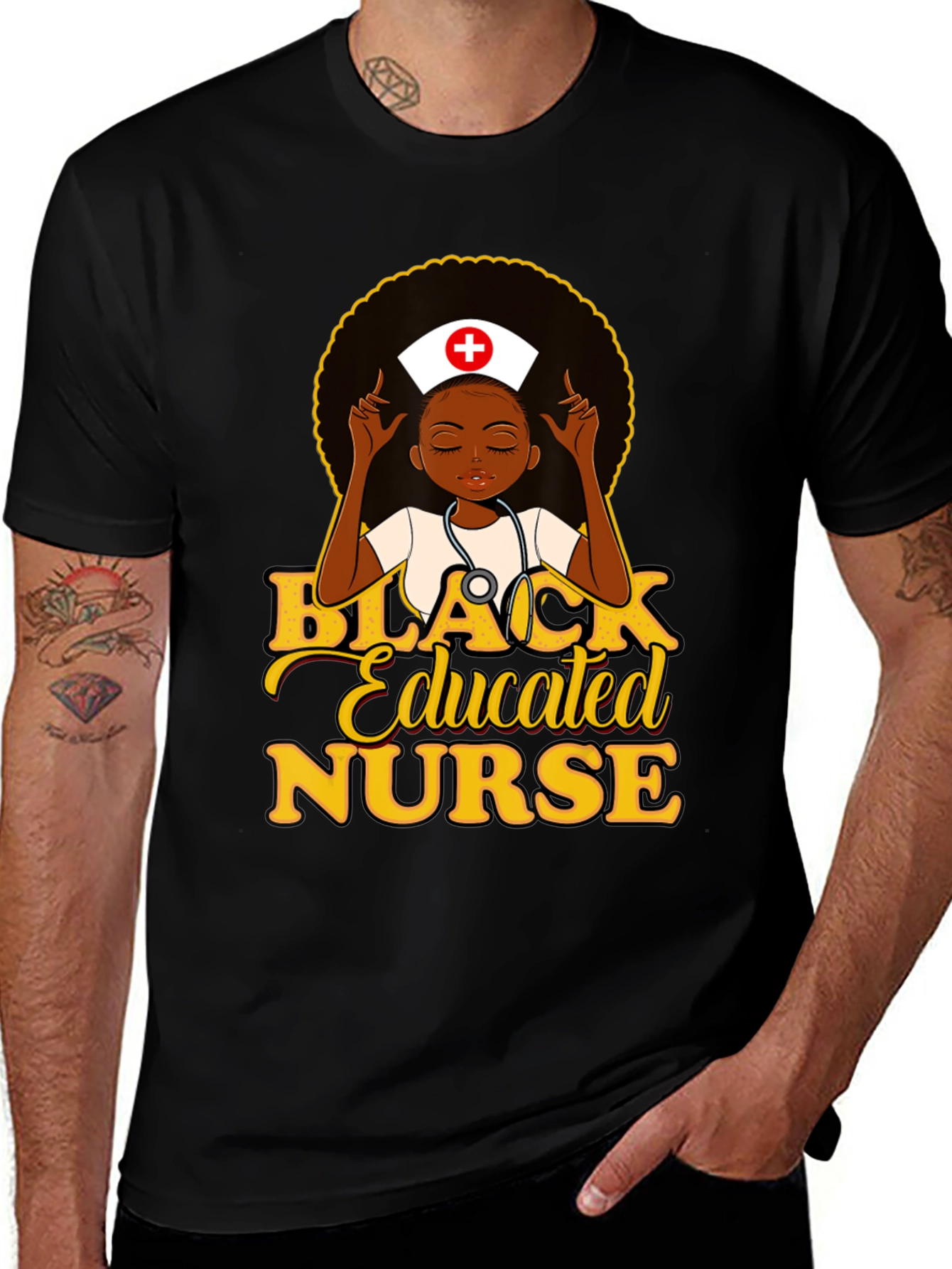 Black Educated Nurse T-Shirt