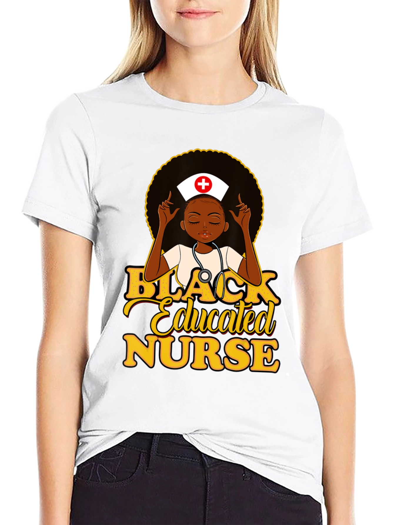 Black Educated Nurse T-Shirt