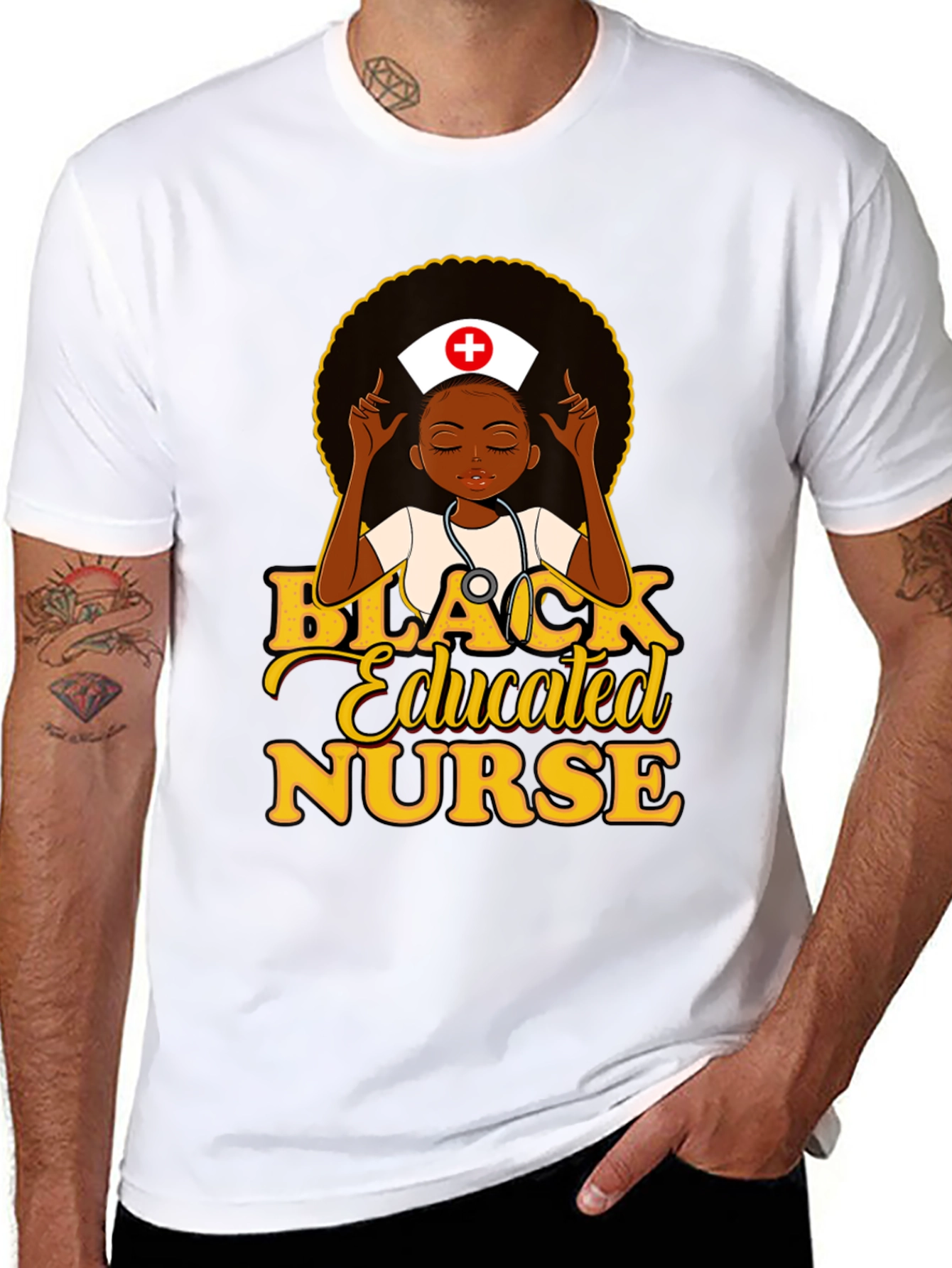 Black Educated Nurse T-Shirt
