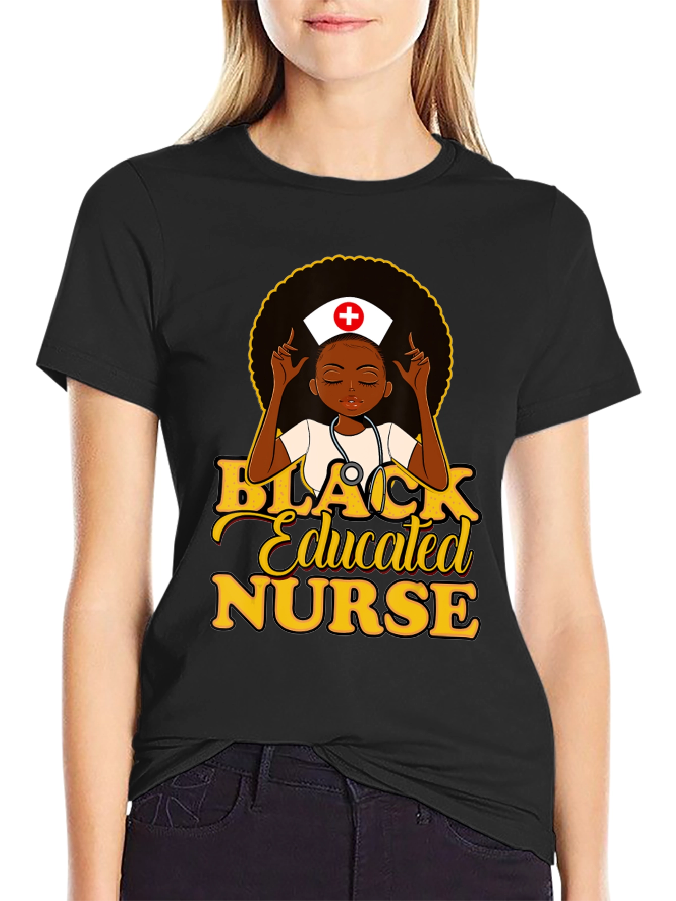 Black Educated Nurse T-Shirt