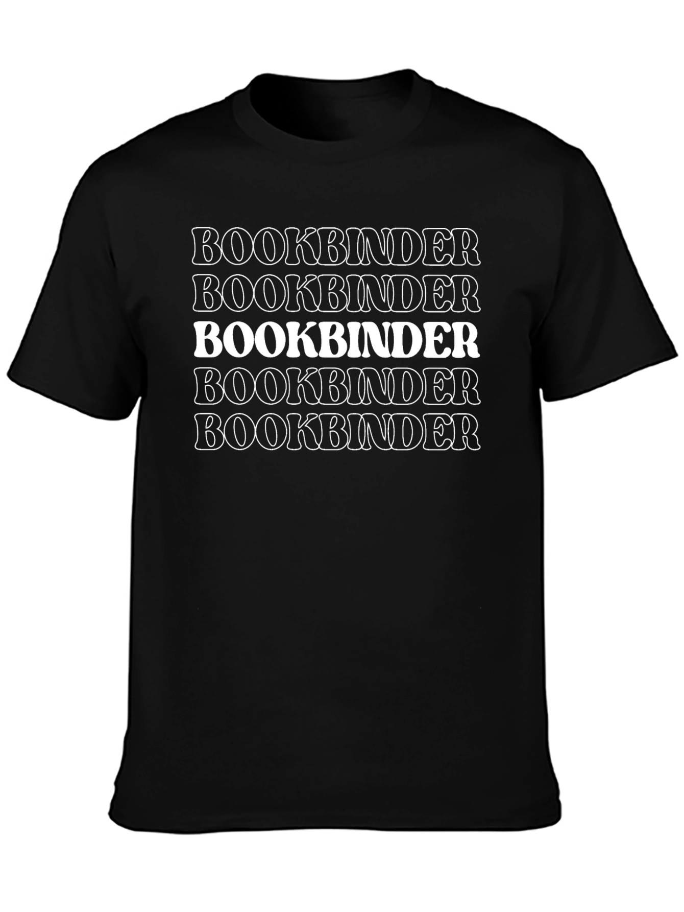 Bookbinder Stacked Text T-Shirt - Bold Graphic Tee