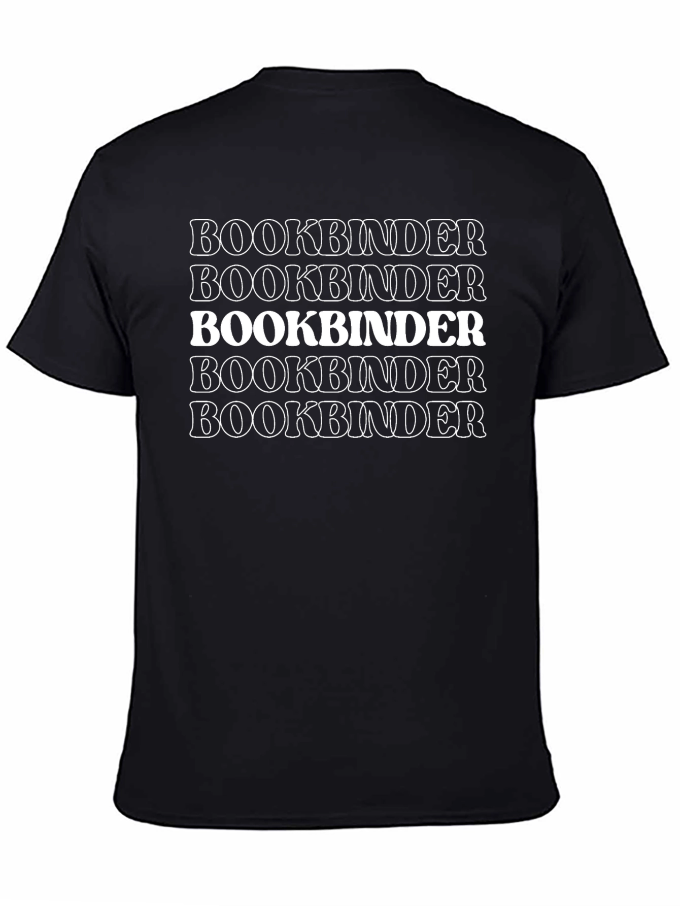 Bookbinder Stacked Text T-Shirt - Bold Graphic Tee