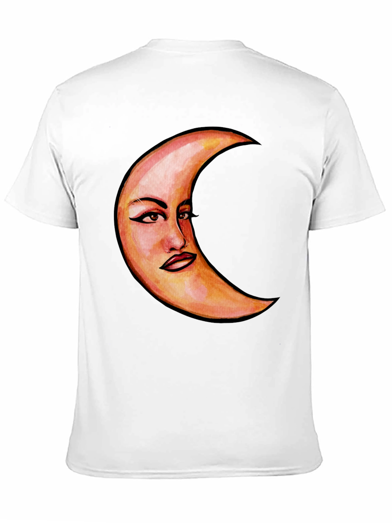 Crescent Moon Face Graphic T-Shirt - Unique Design