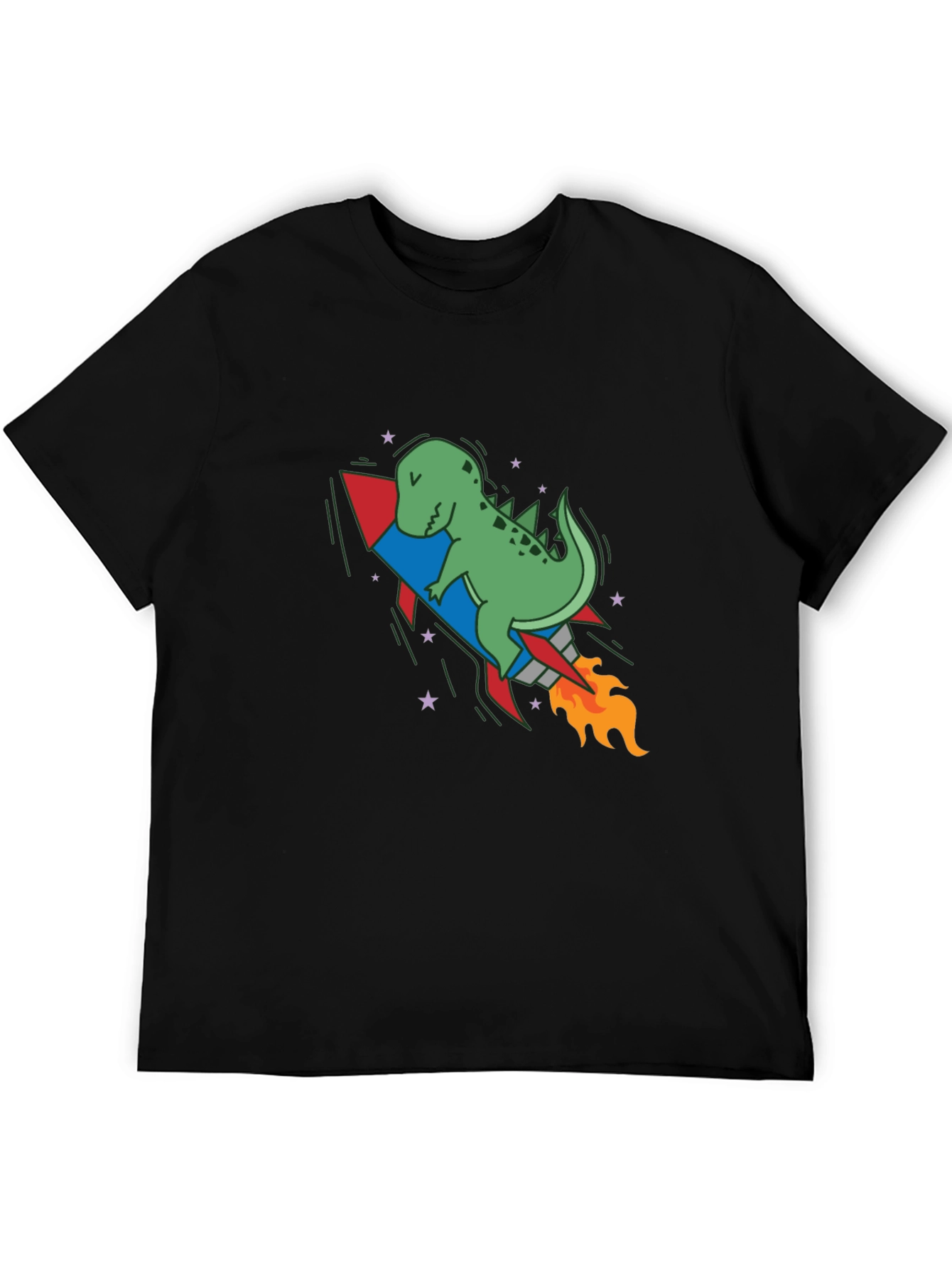 Dino Rocket Black T-Shirt