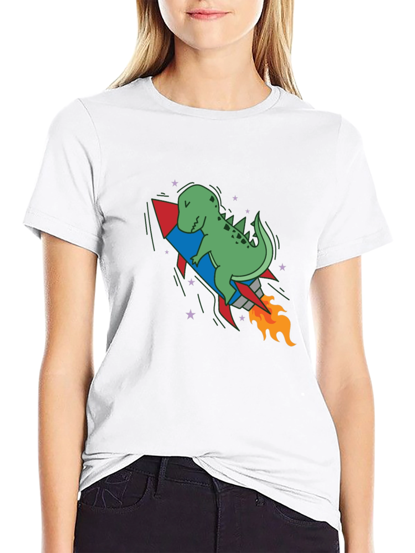 Dino Rocket Black T-Shirt