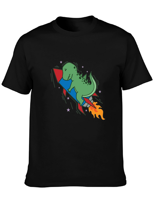 Dino Rocket Black T-Shirt