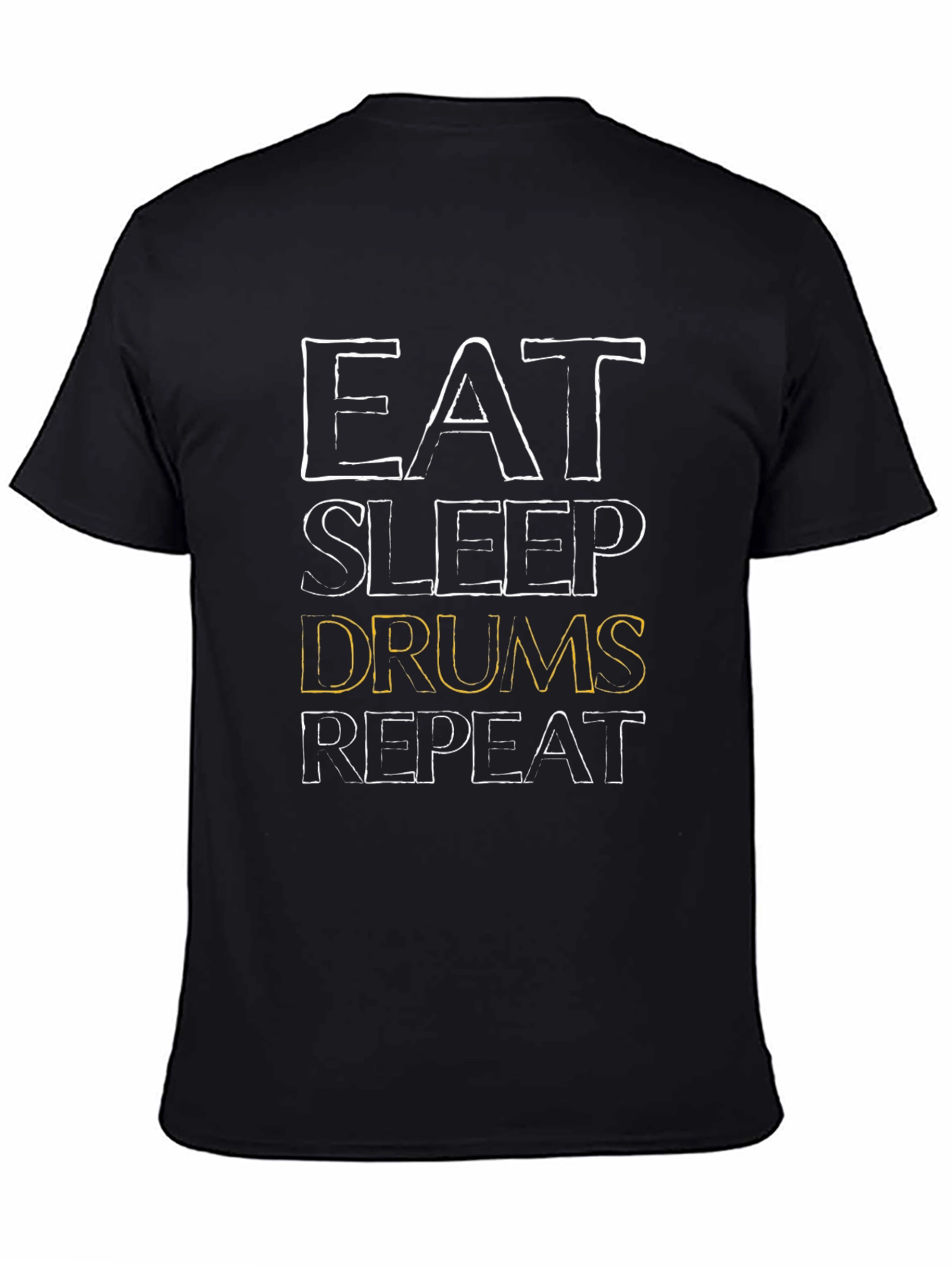 Eat Sleep Drums Repeat Black T-Shirt