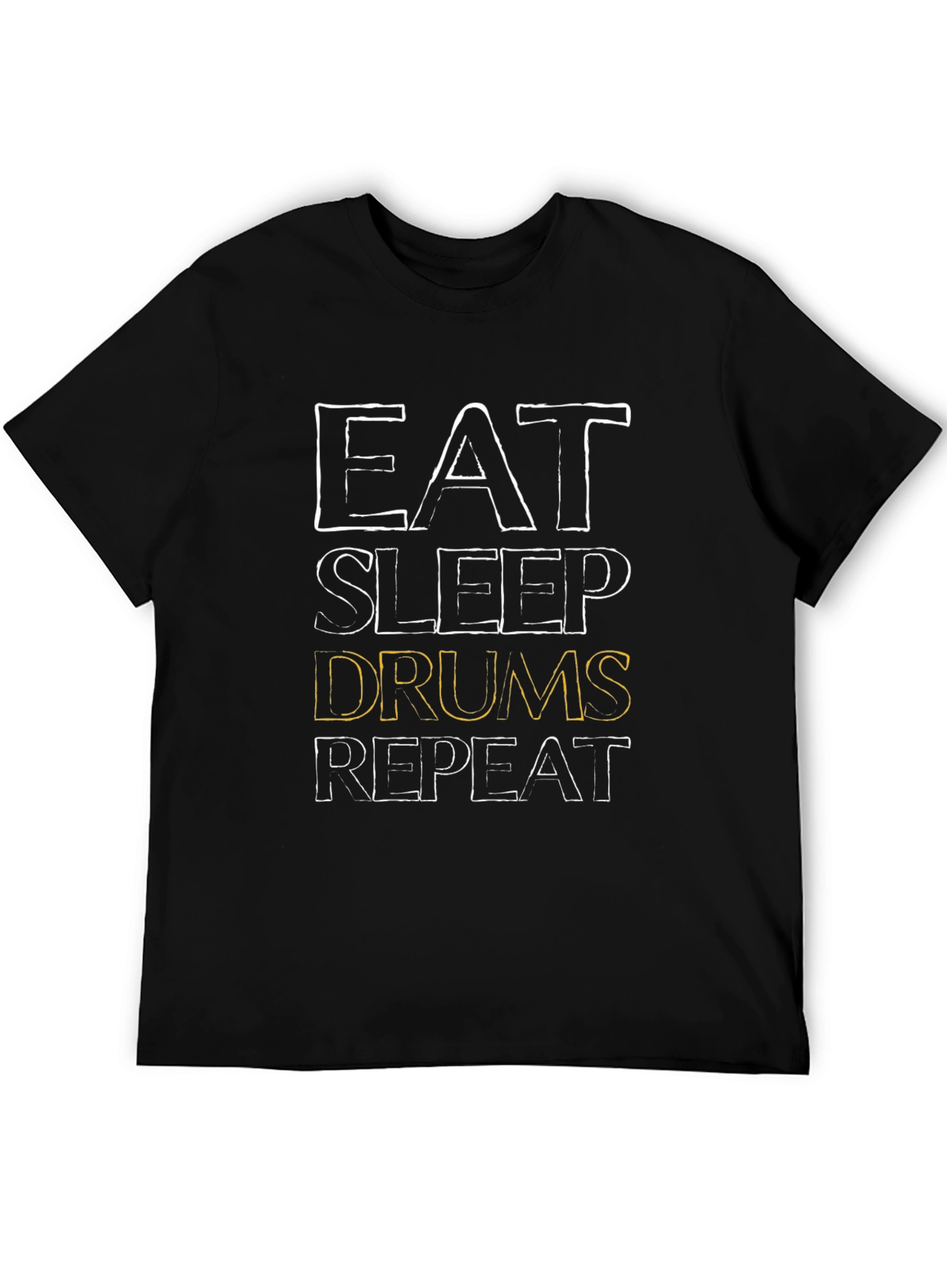 Eat Sleep Drums Repeat Black T-Shirt