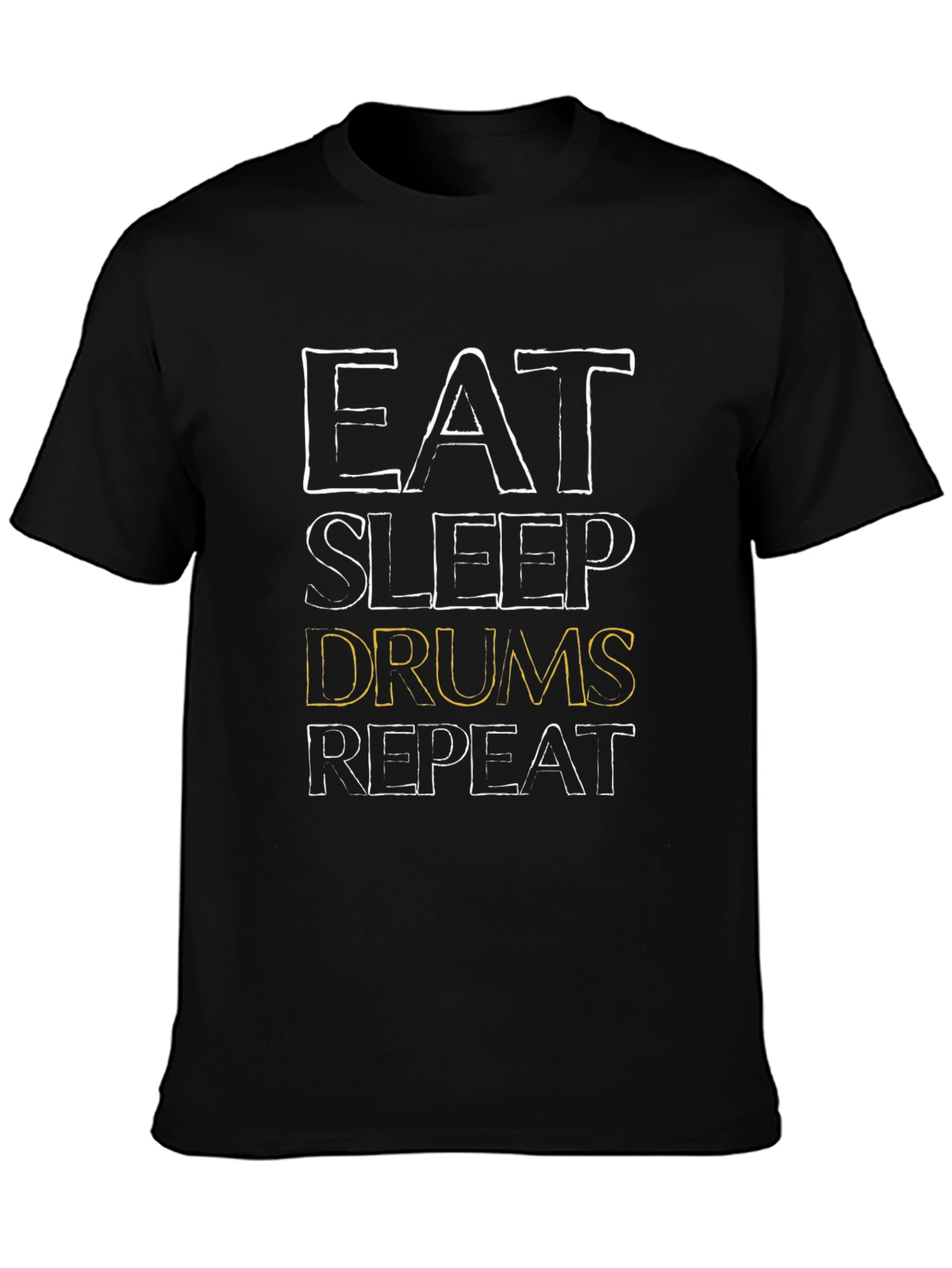 Eat Sleep Drums Repeat Black T-Shirt