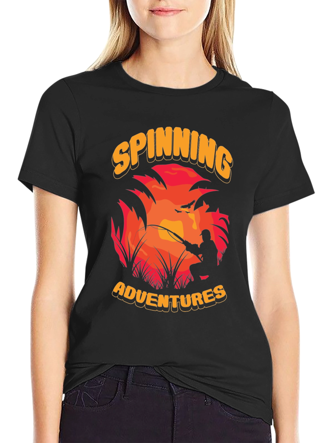 Spinning Adventures Black Graphic Tee