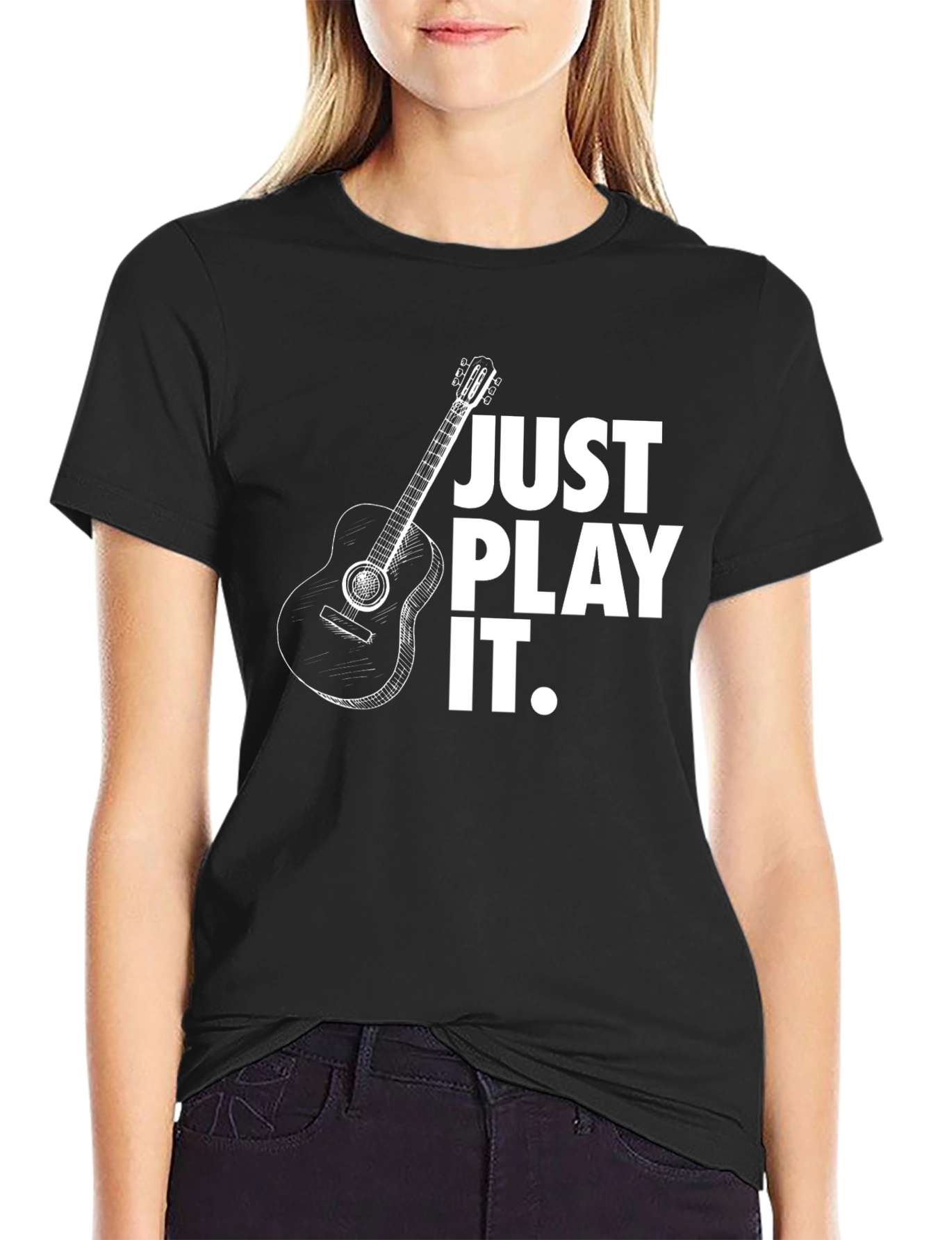 Just Play It Guitar Graphic Tee - Black