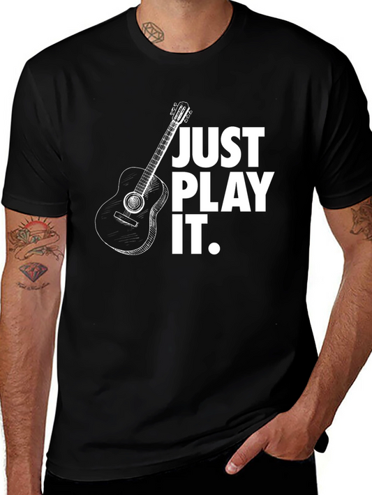 Just Play It Guitar Graphic Tee - Black