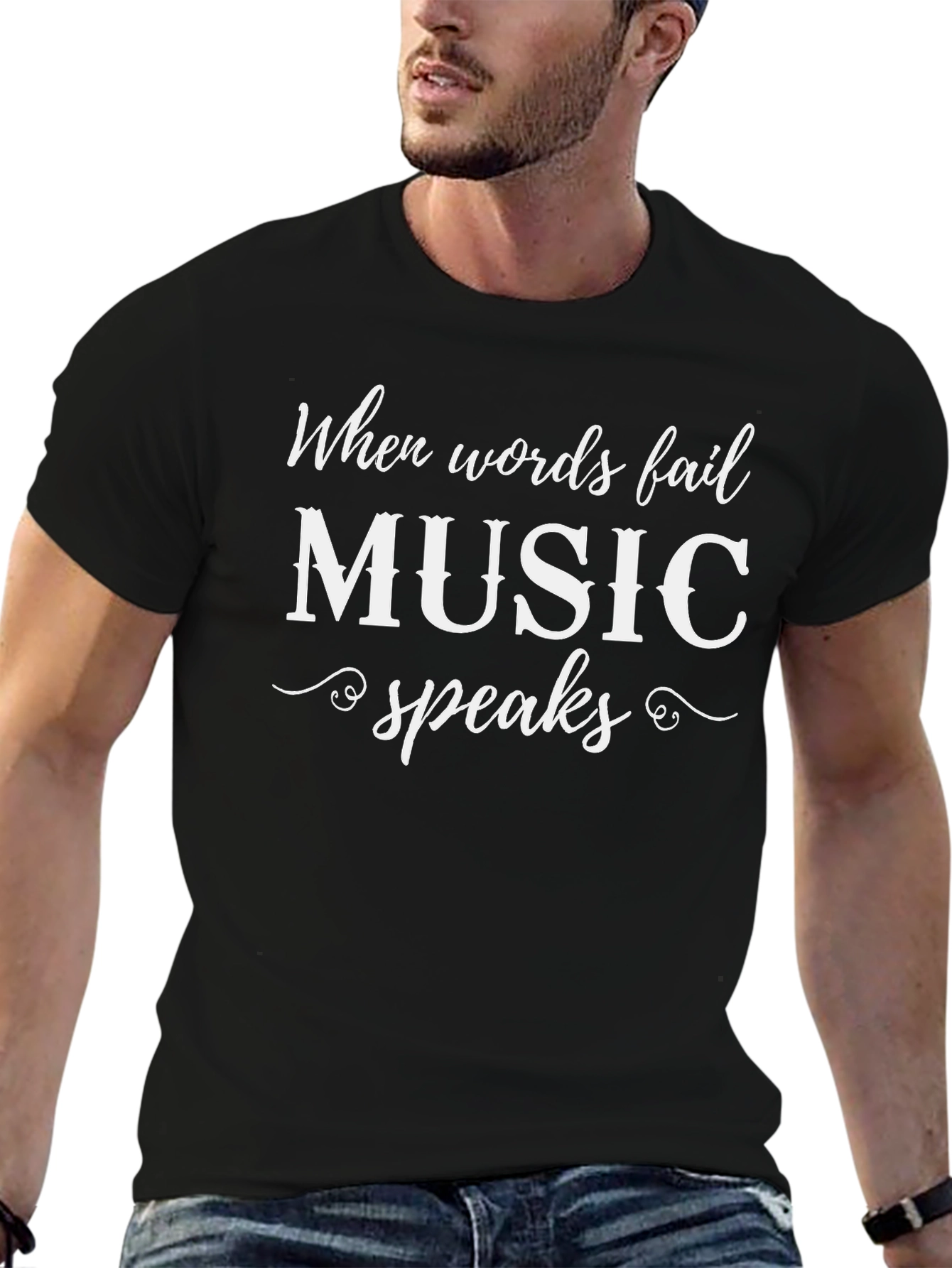 Music Speaks Graphic Tee - Soft Cotton Blend T-Shirt